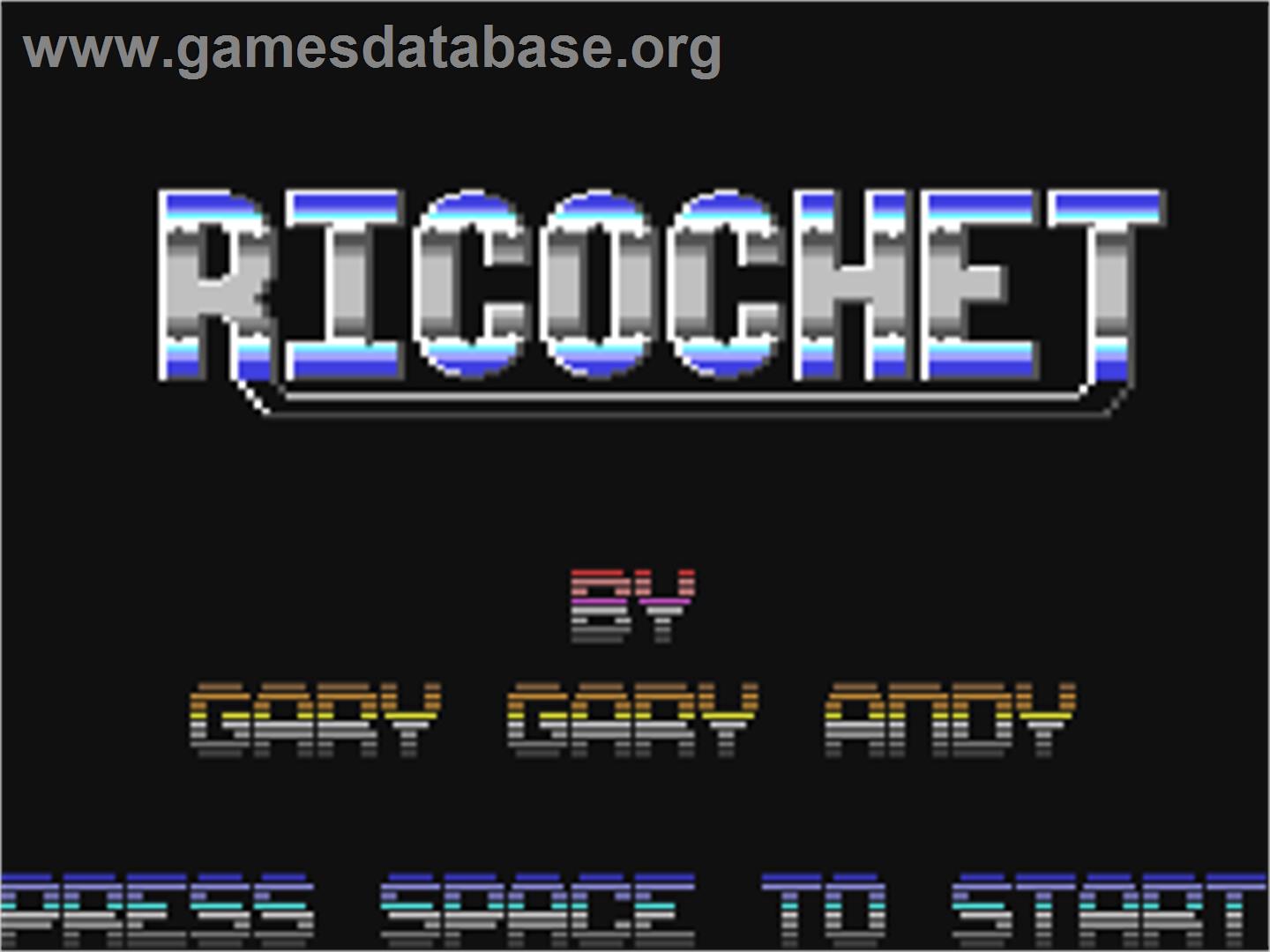 Ricochet (RUN) - Commodore 64 - Artwork - Title Screen