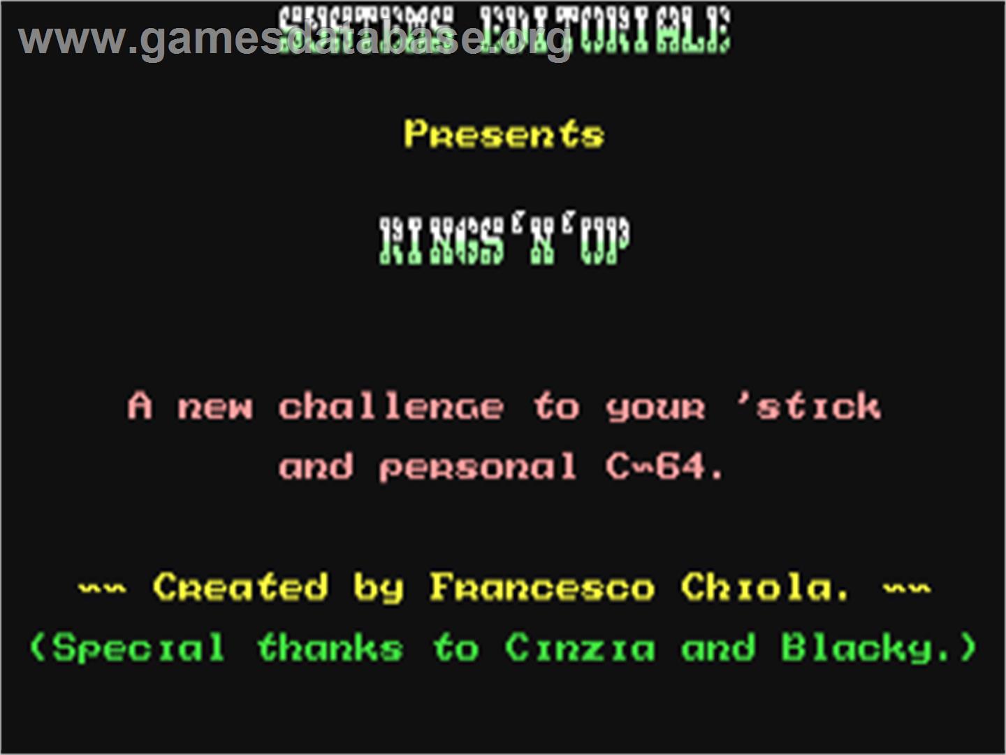 Rings 'n' Up - Commodore 64 - Artwork - Title Screen