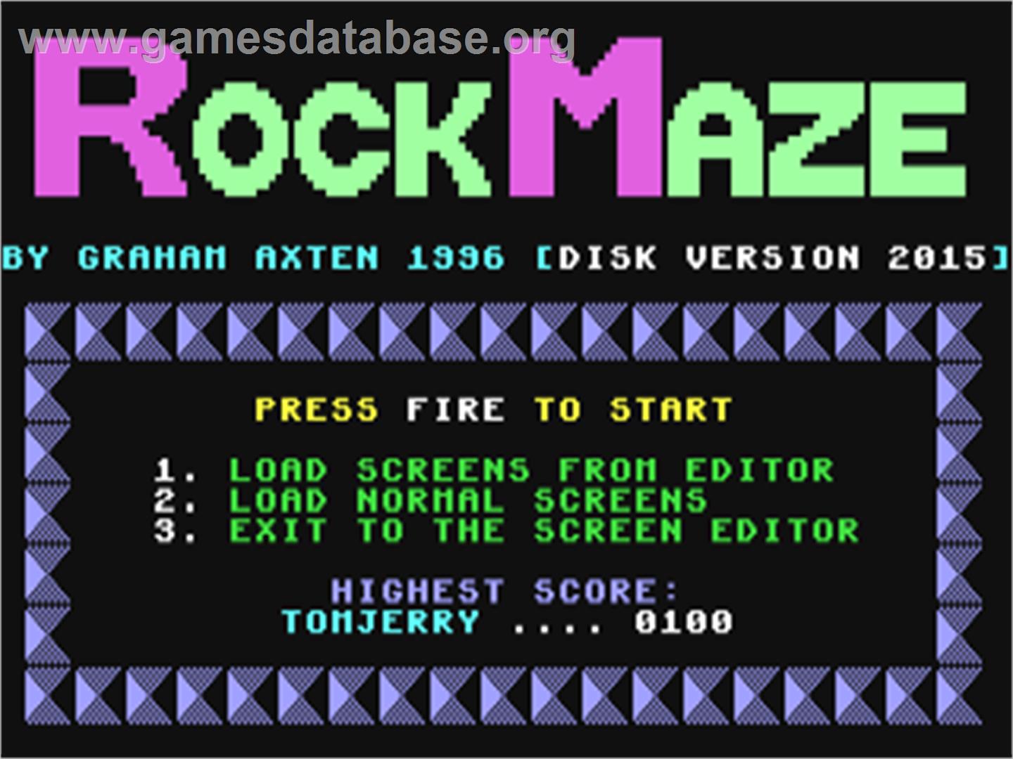 Rockmaze - Commodore 64 - Artwork - Title Screen