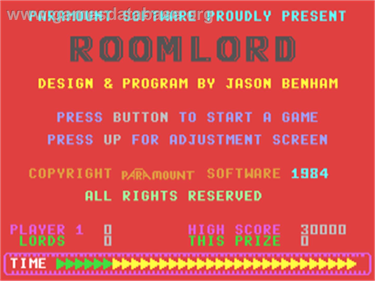 Roomlord - Commodore 64 - Artwork - Title Screen