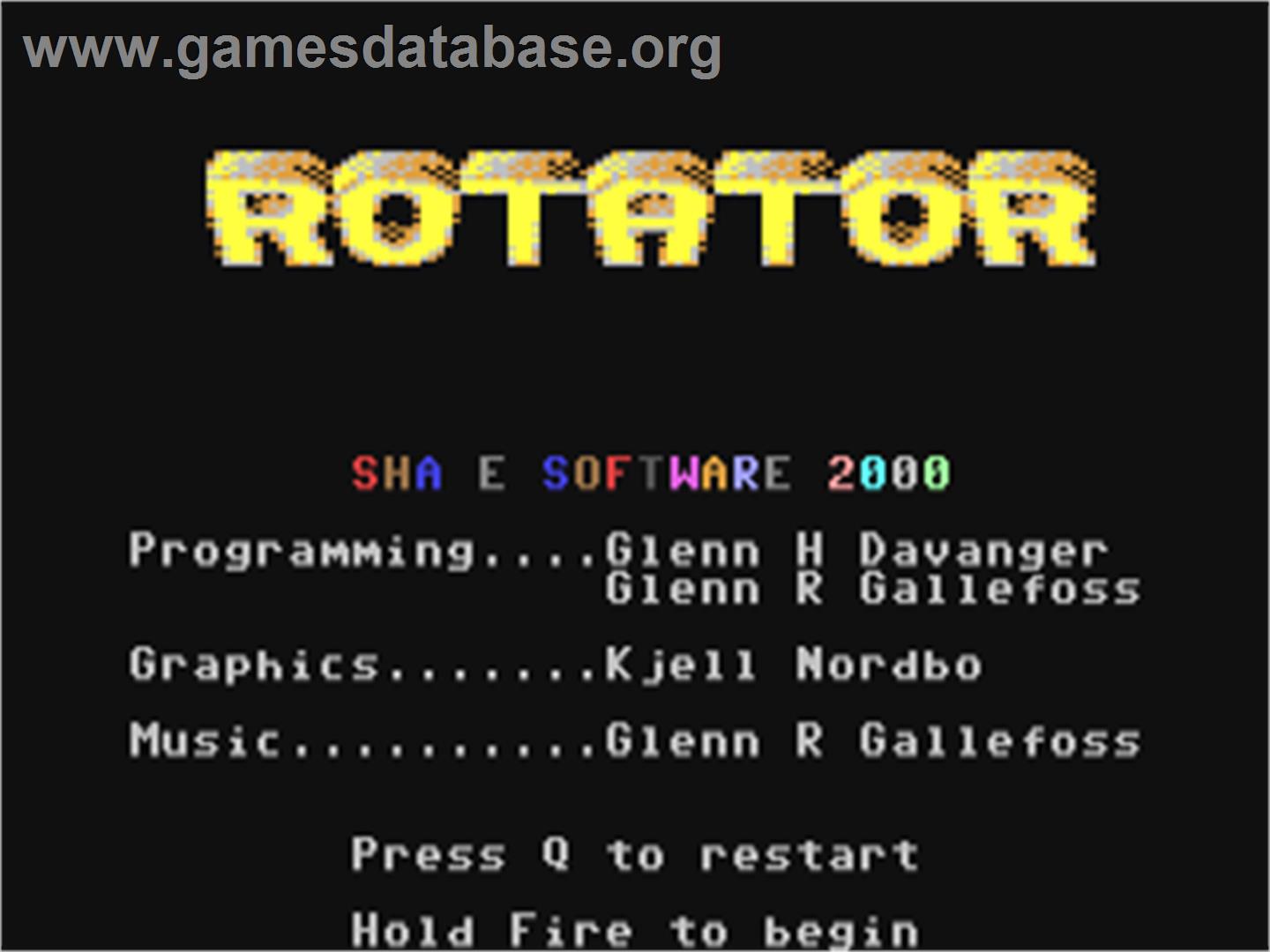 Rotator - Commodore 64 - Artwork - Title Screen