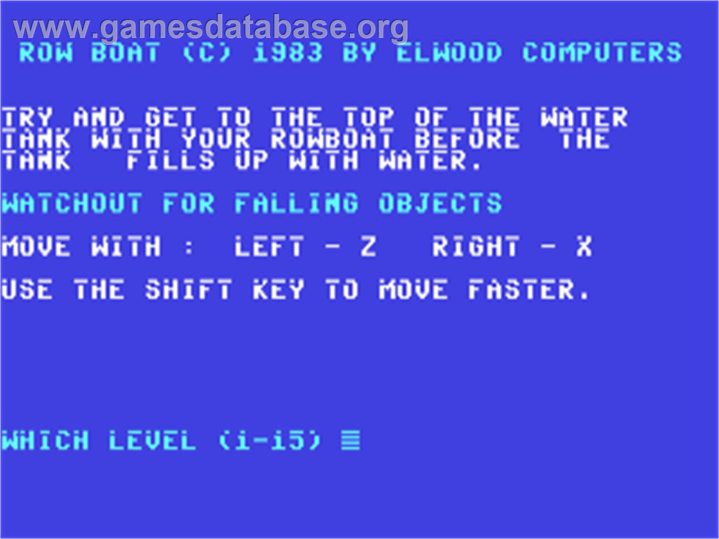 Row Boat - Commodore 64 - Artwork - Title Screen