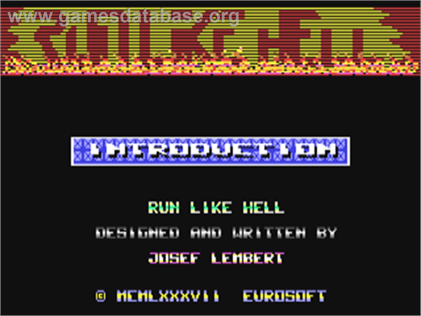 Run Like Hell - Commodore 64 - Artwork - Title Screen
