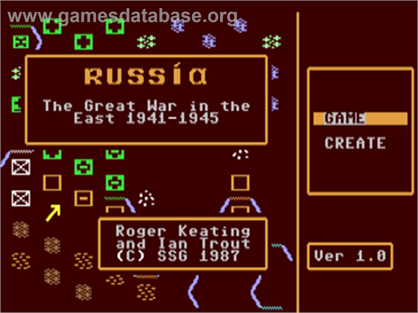 Russia - The Great War In The East 1941-1945 - Commodore 64 - Artwork - Title Screen