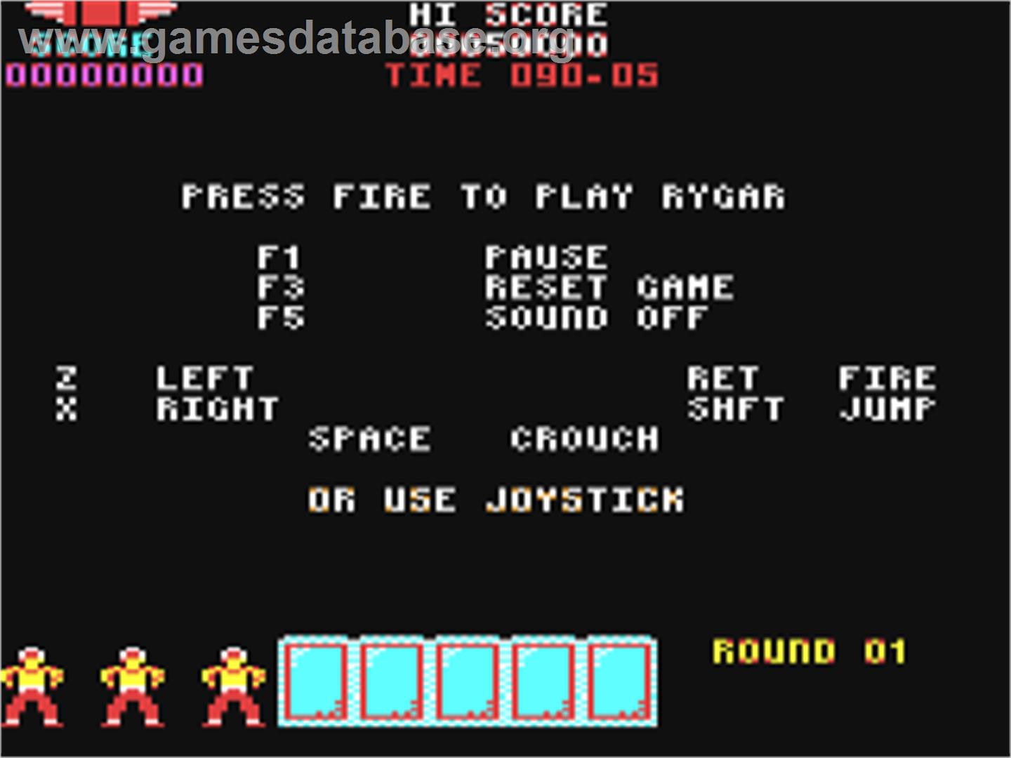 Rygar - Commodore 64 - Artwork - Title Screen