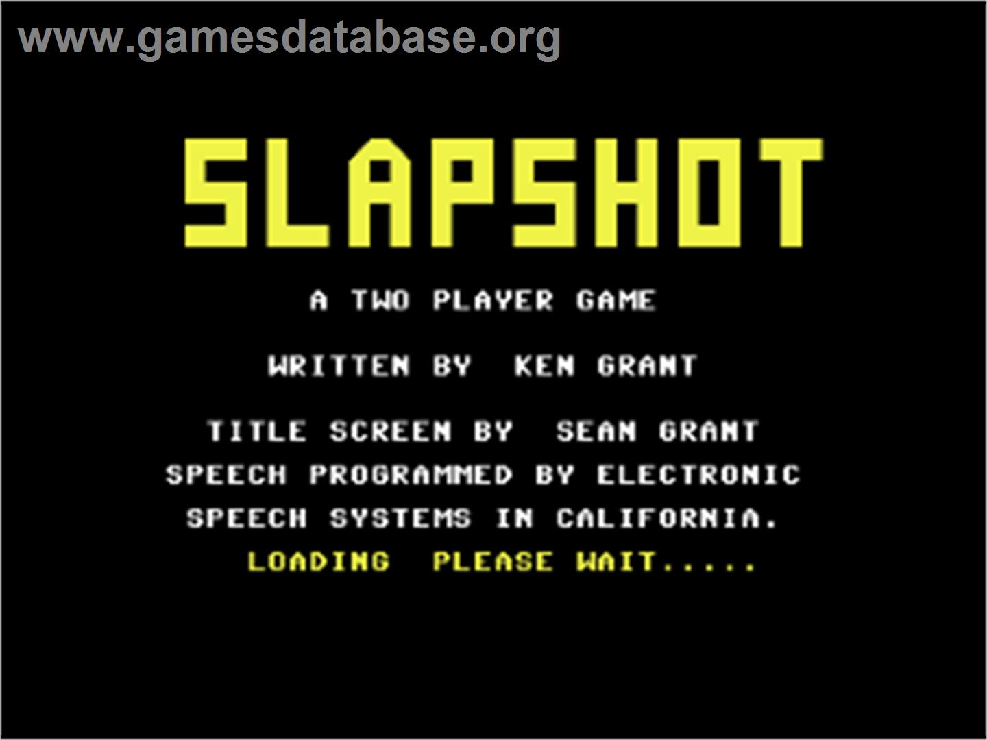 SLAP-SHOT! Hockey - Commodore 64 - Artwork - Title Screen