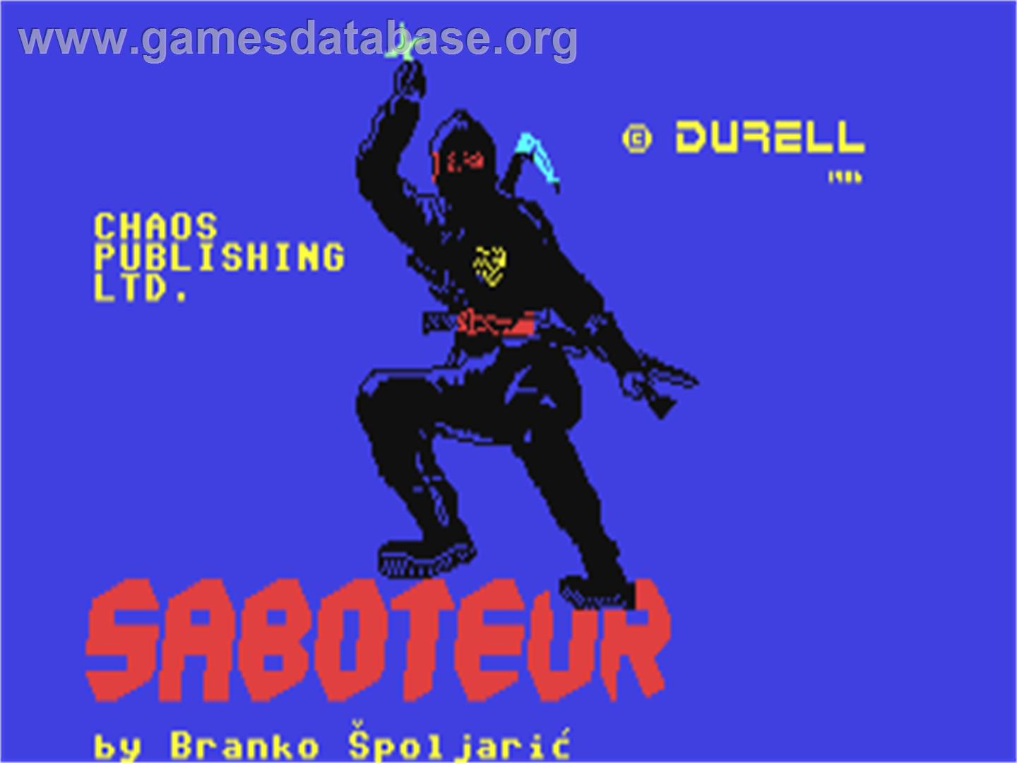 Saboteur - Commodore 64 - Artwork - Title Screen