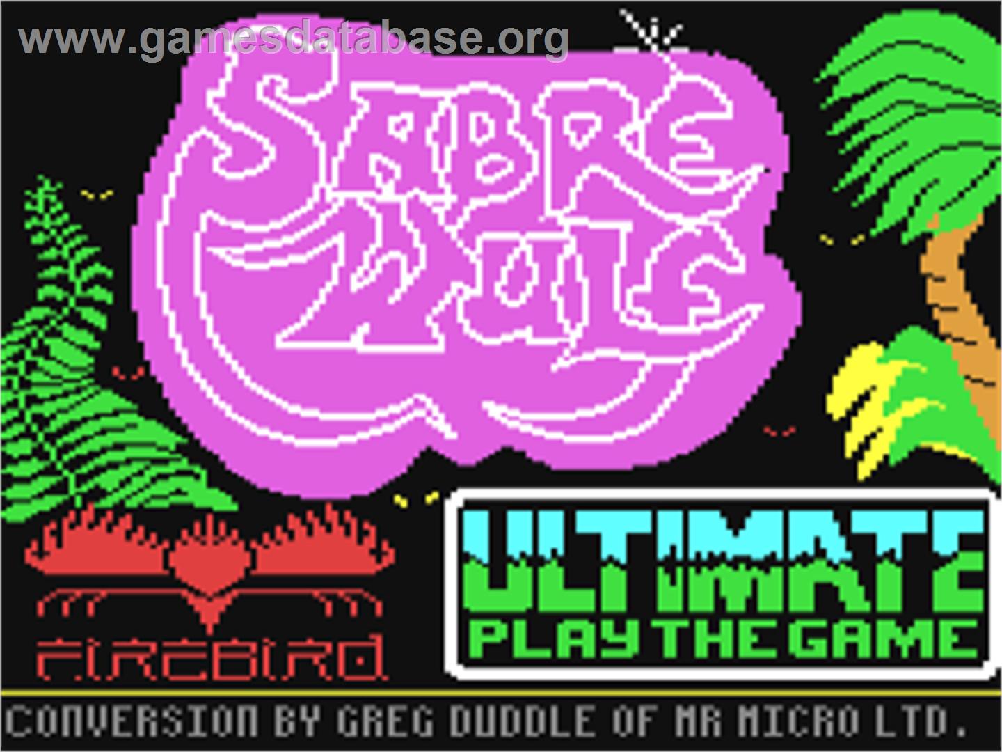 Sabre Wulf - Commodore 64 - Artwork - Title Screen