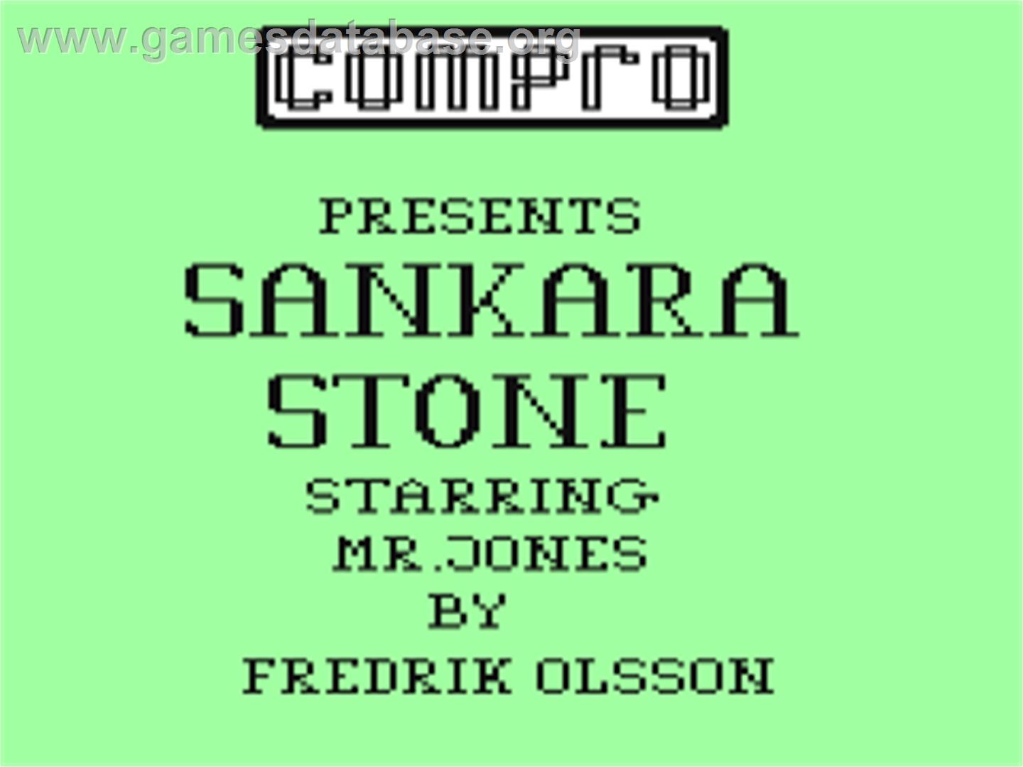 Sankara Stone - Commodore 64 - Artwork - Title Screen
