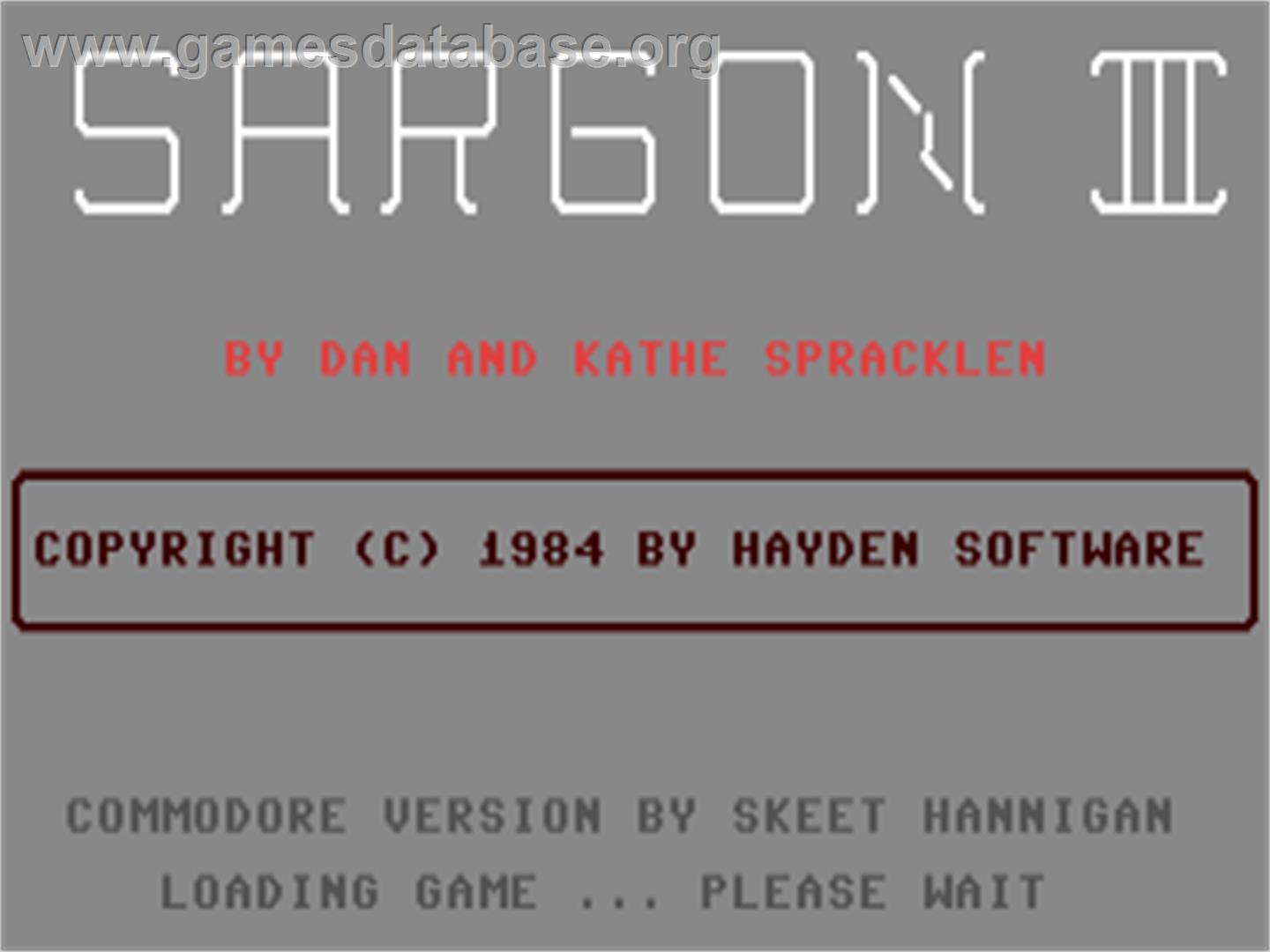 Sargon 3 - Commodore 64 - Artwork - Title Screen