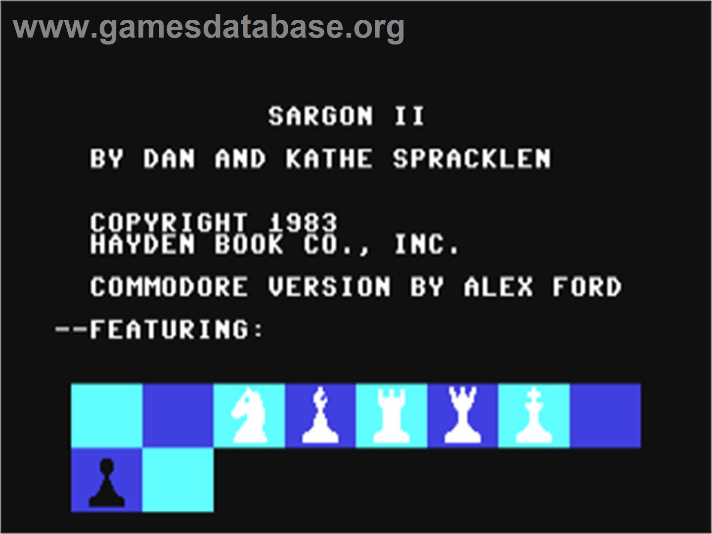 Sargon II - Commodore 64 - Artwork - Title Screen