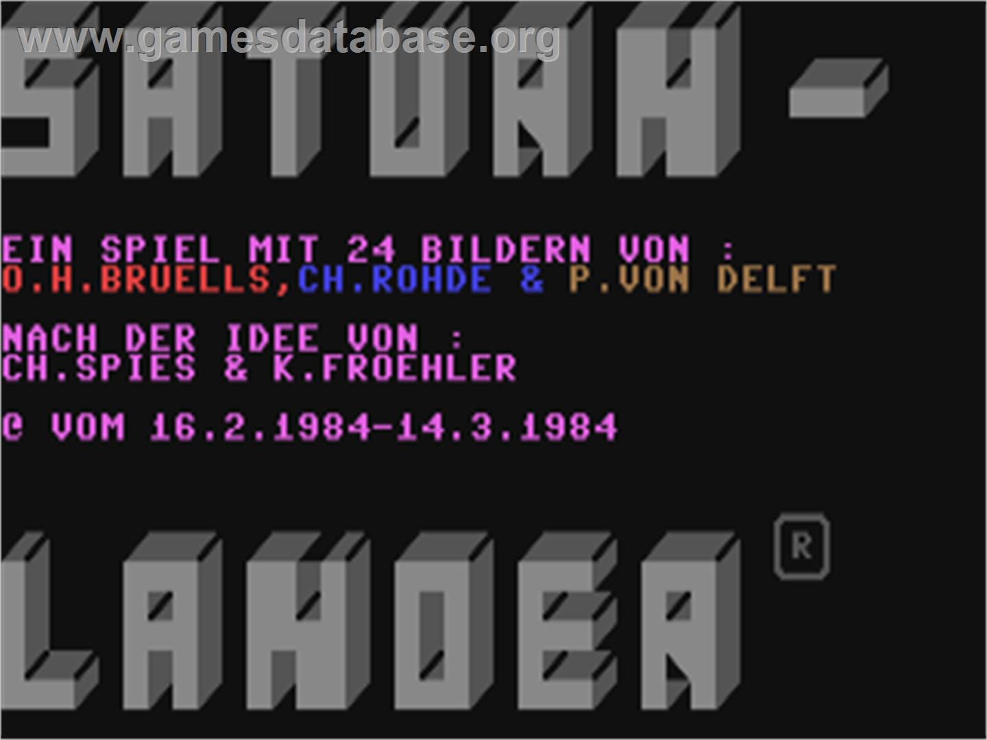 Saturnlander - Commodore 64 - Artwork - Title Screen