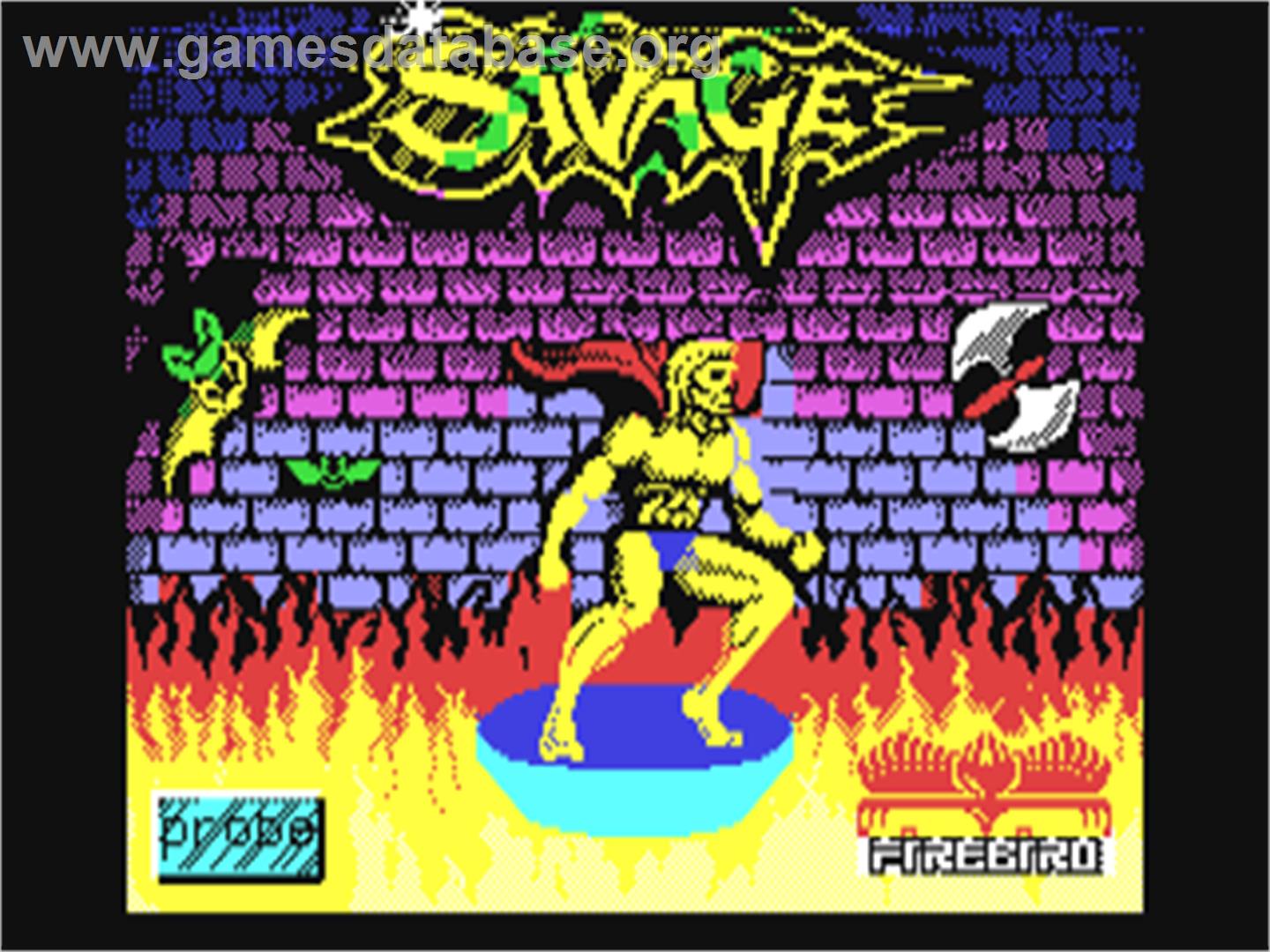 Savage - Commodore 64 - Artwork - Title Screen