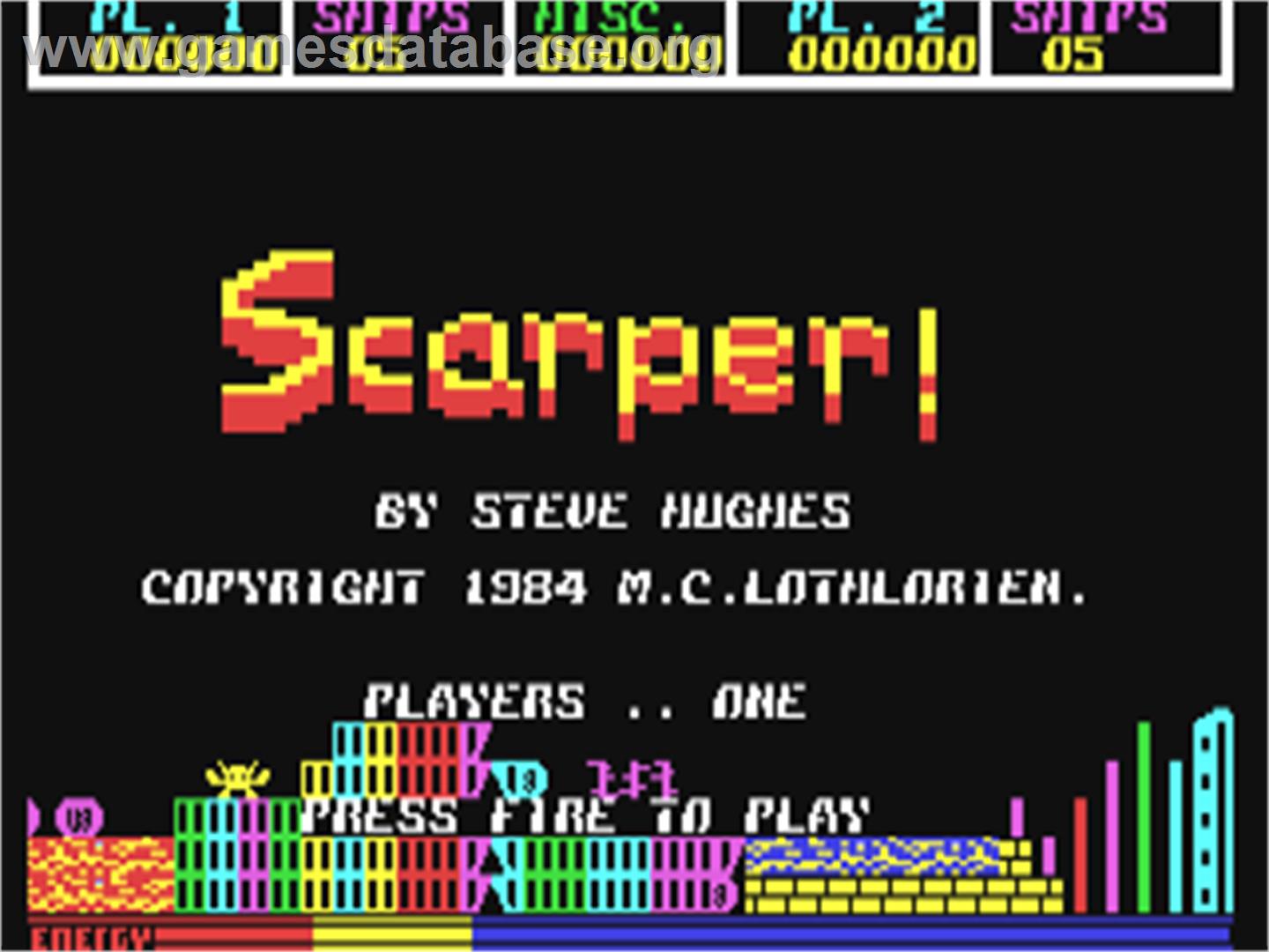 Scarper! - Commodore 64 - Artwork - Title Screen