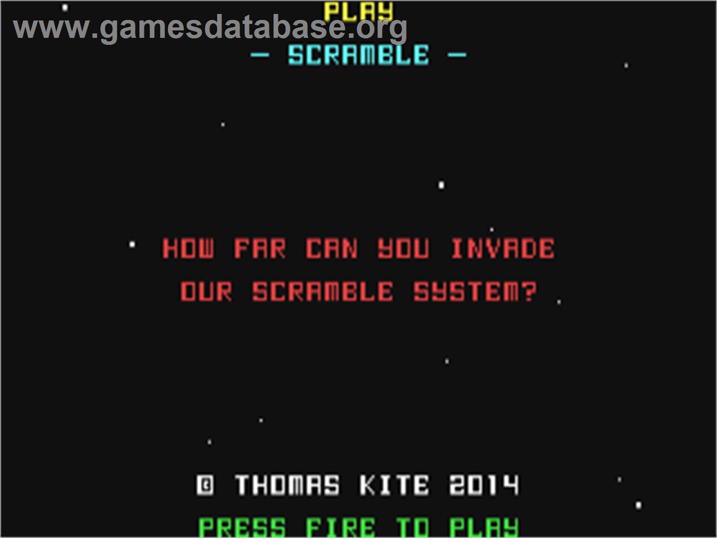 Scramble (Frank G. Tout) - Commodore 64 - Artwork - Title Screen