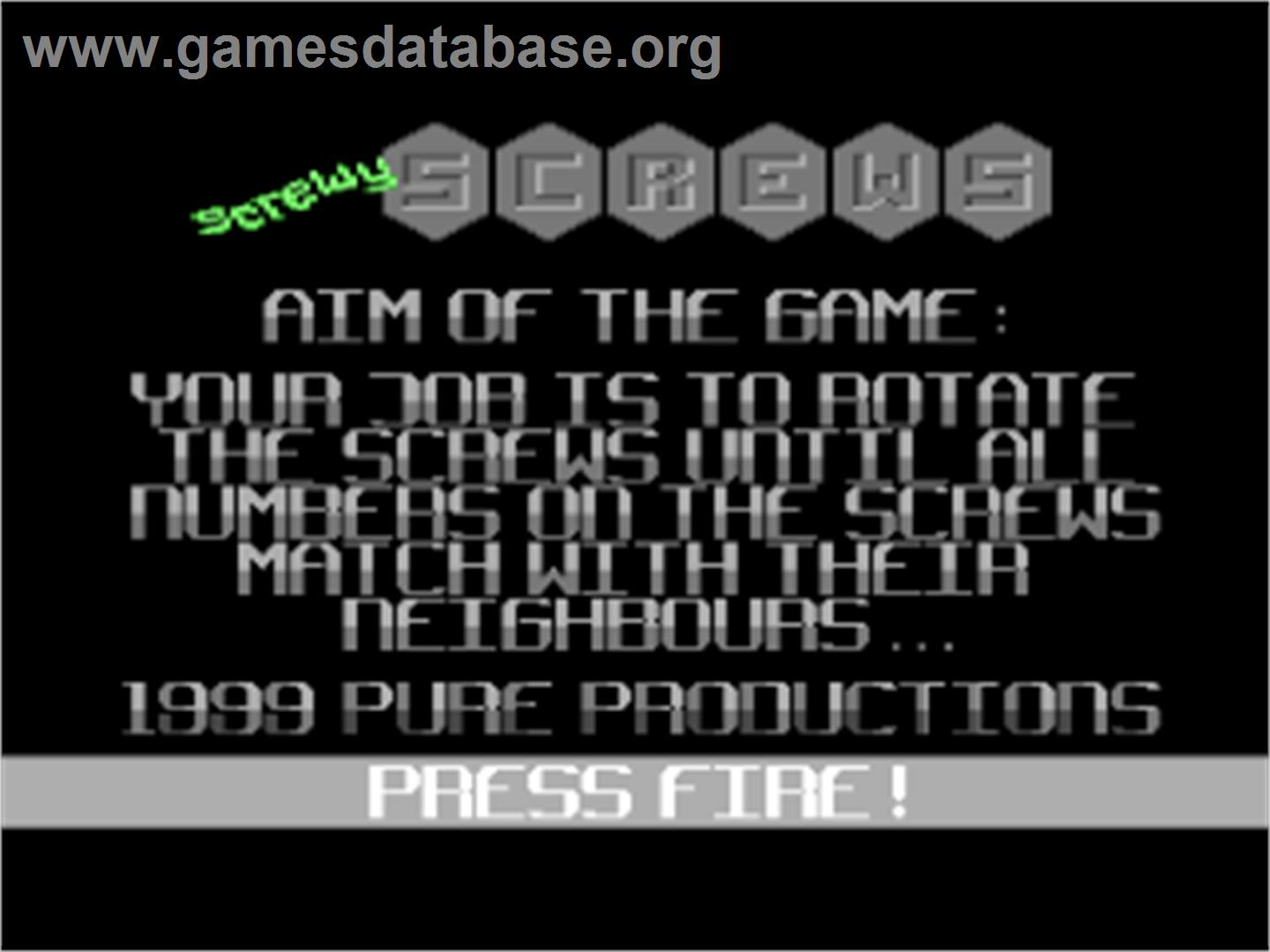 Screwy Screws - Commodore 64 - Artwork - Title Screen