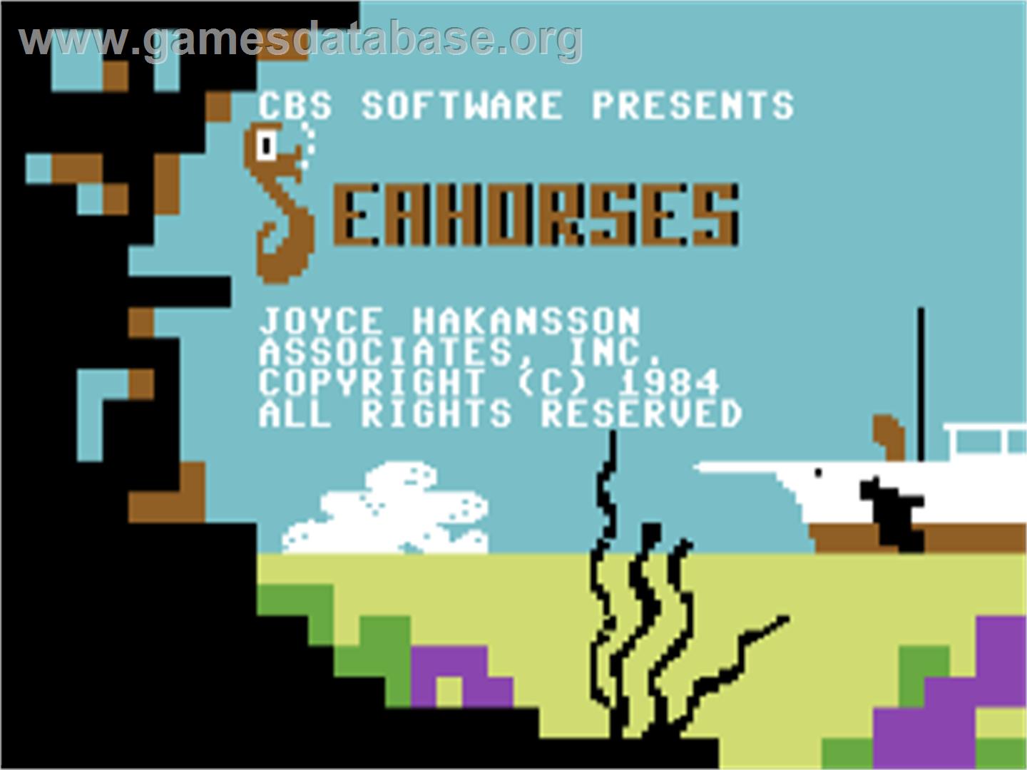 Sea Horse Hide'n Seek / Seahorses - Commodore 64 - Artwork - Title Screen