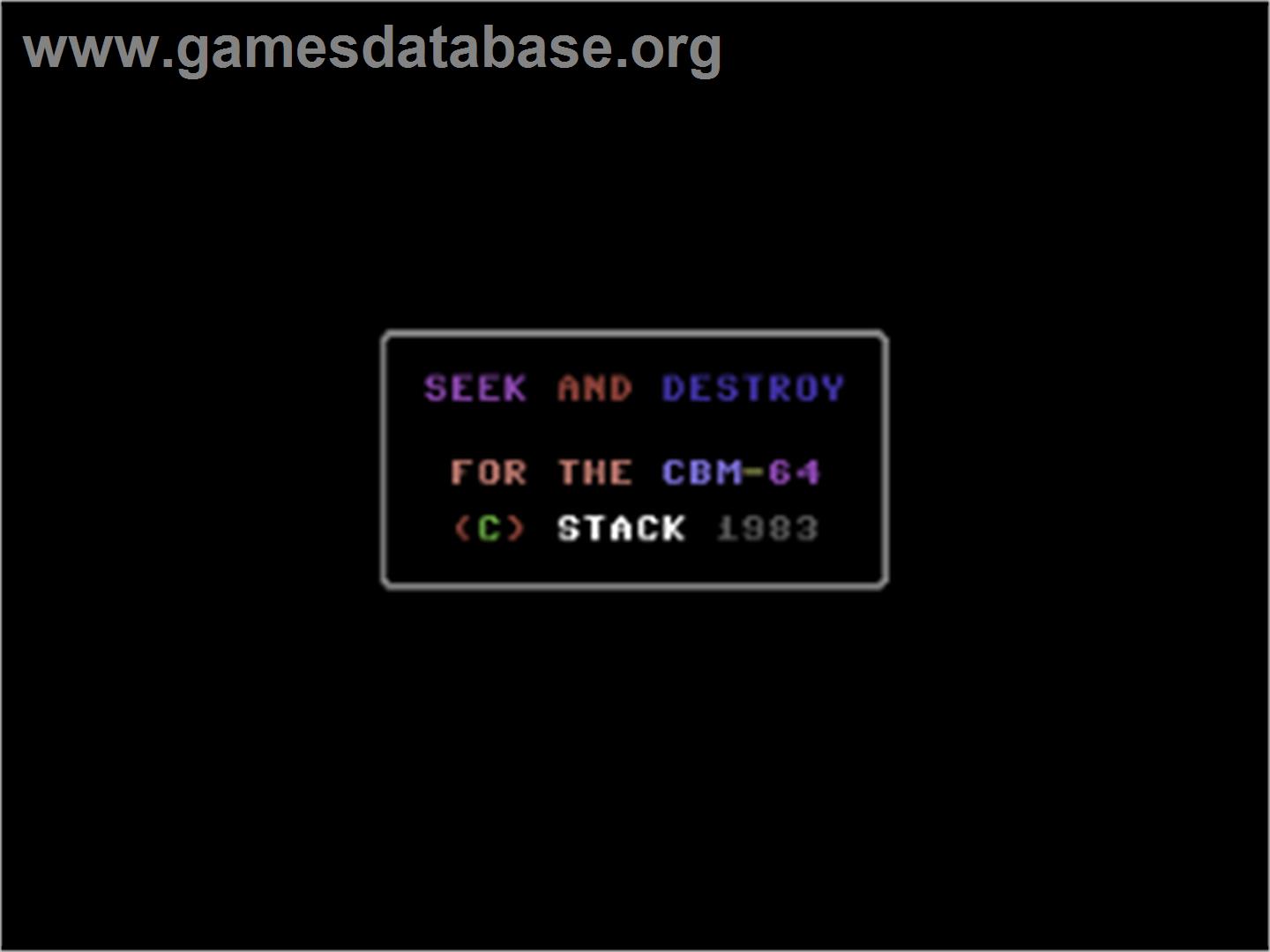 Seek And Destroy - Commodore 64 - Artwork - Title Screen