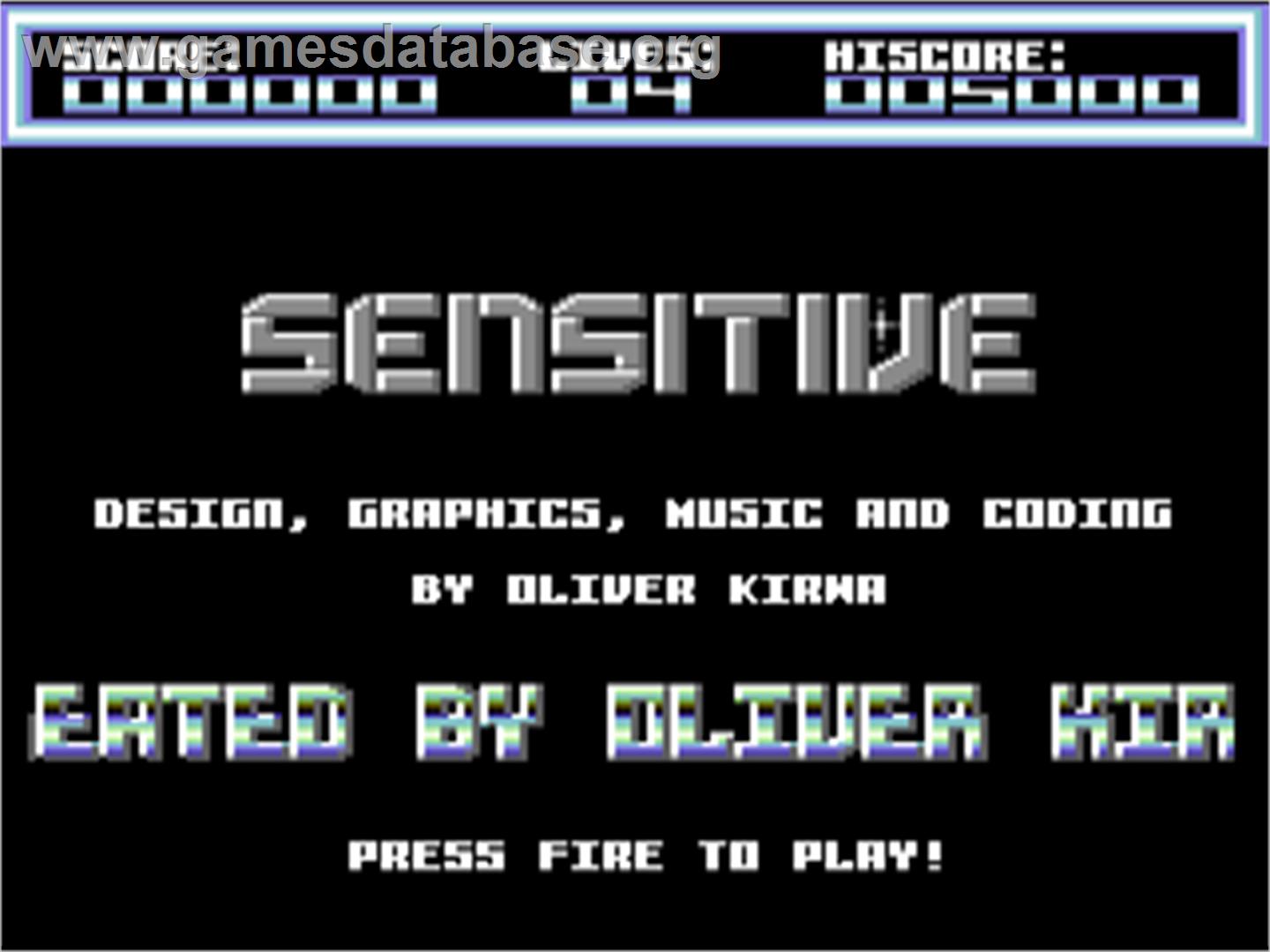 Sensitive - Commodore 64 - Artwork - Title Screen