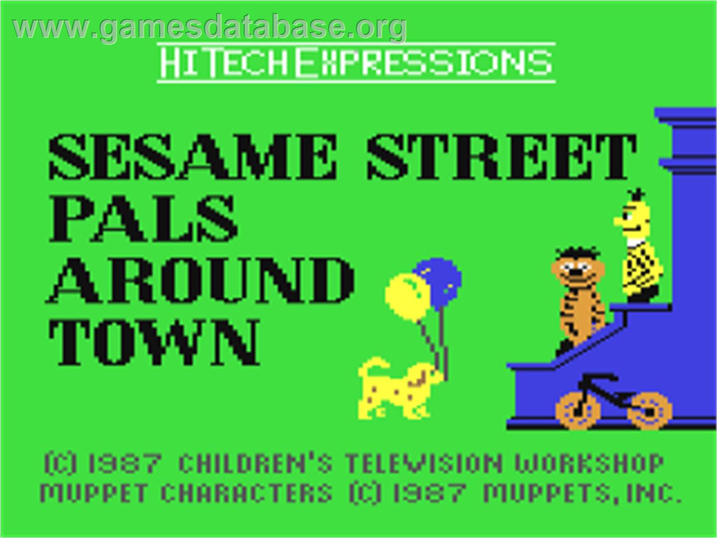 Sesame Street - Pals Around Town - Commodore 64 - Artwork - Title Screen