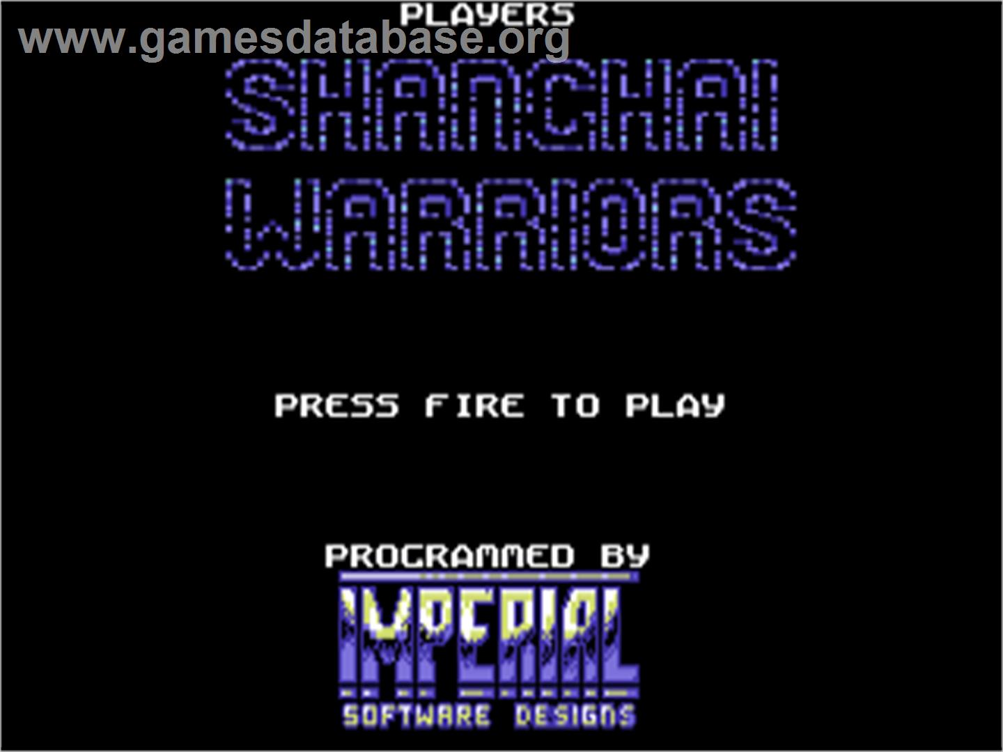 Shanghai Warriors - Commodore 64 - Artwork - Title Screen