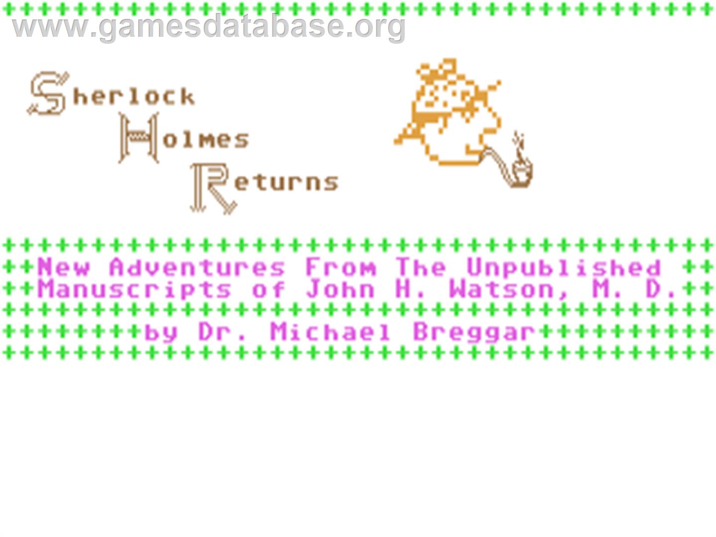Sherlock Holmes Returns - Commodore 64 - Artwork - Title Screen