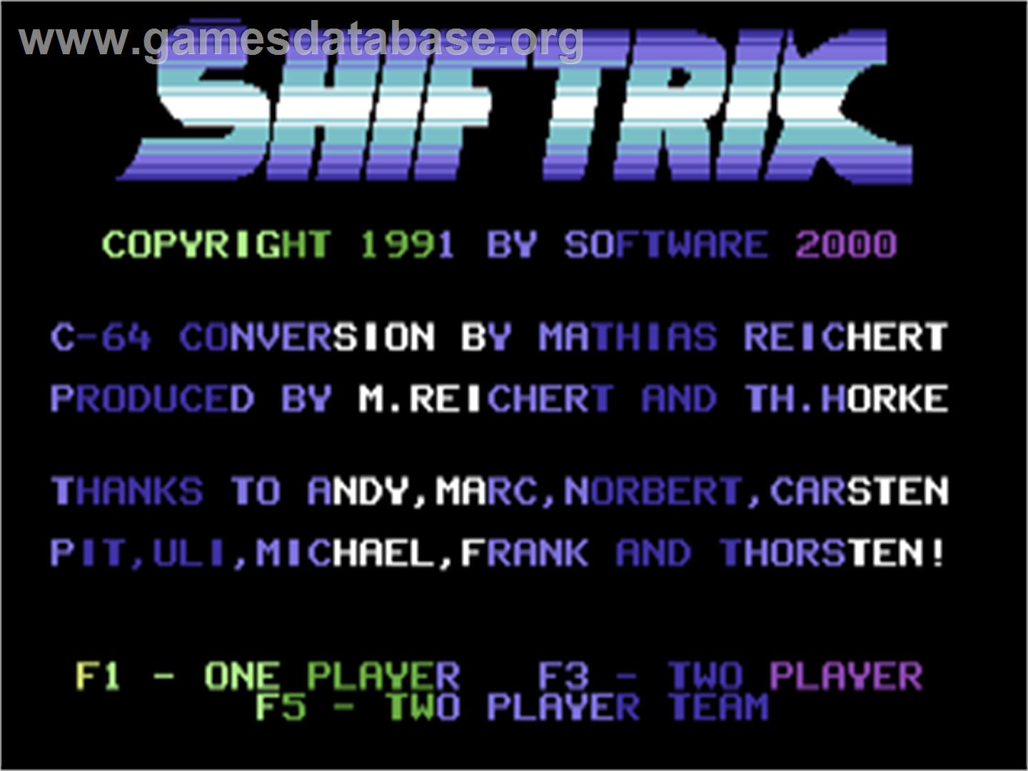 Shiftrix - Commodore 64 - Artwork - Title Screen