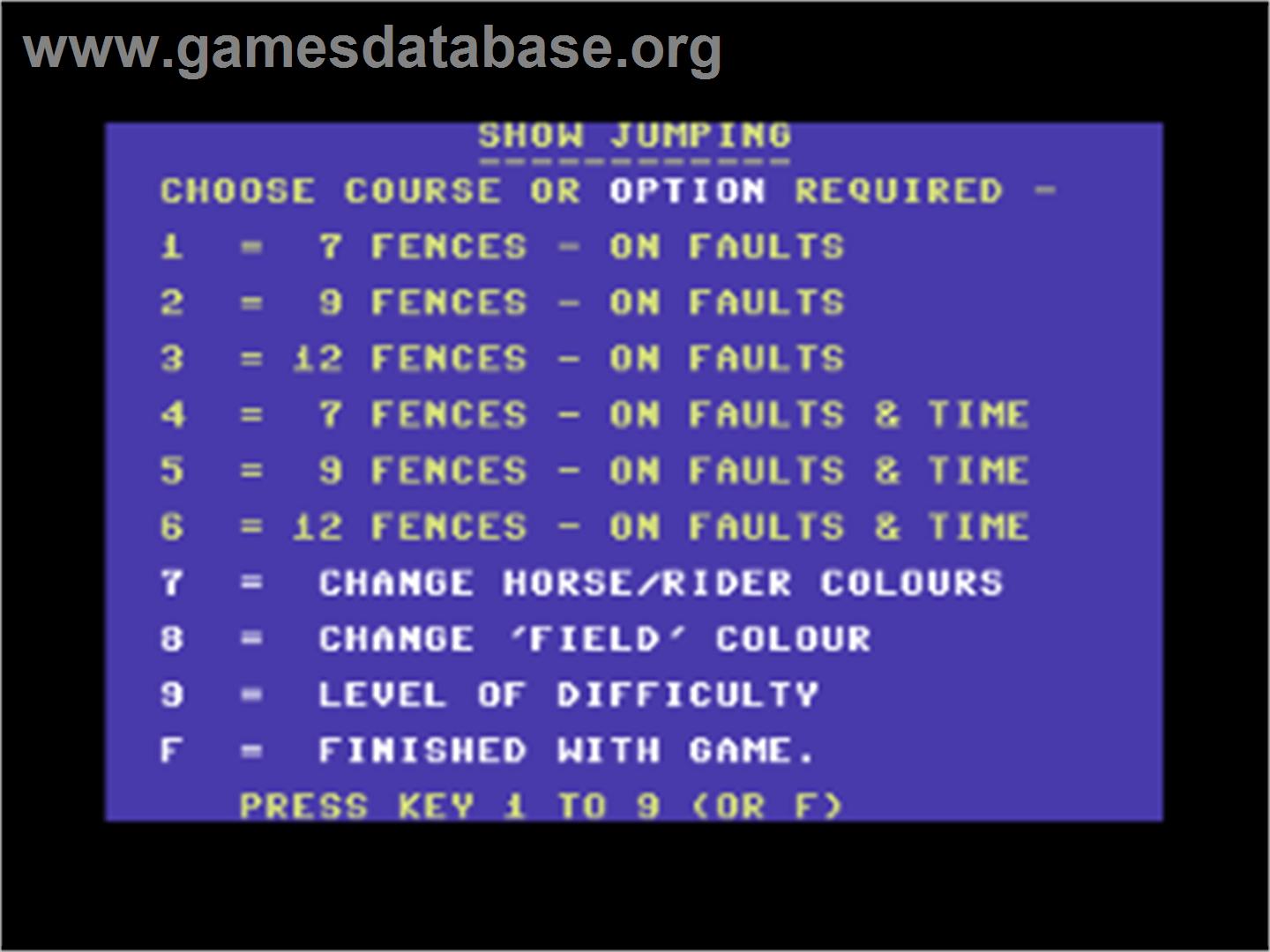 Show Jumping - Commodore 64 - Artwork - Title Screen