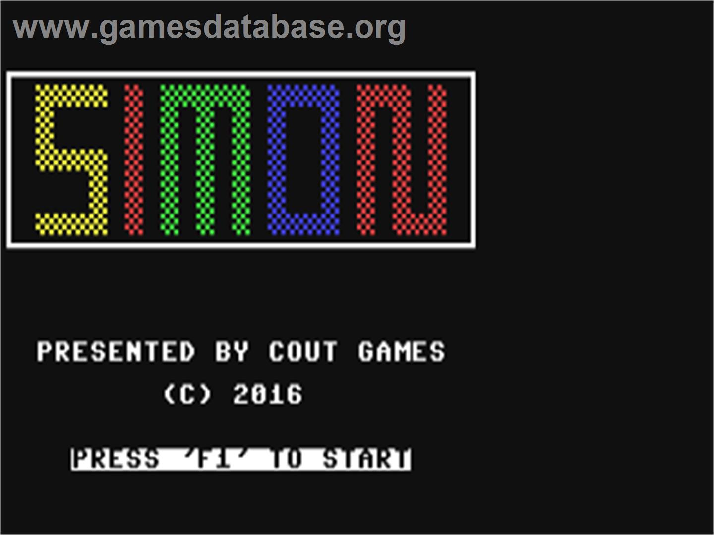 Simon (Melbourne House) - Commodore 64 - Artwork - Title Screen