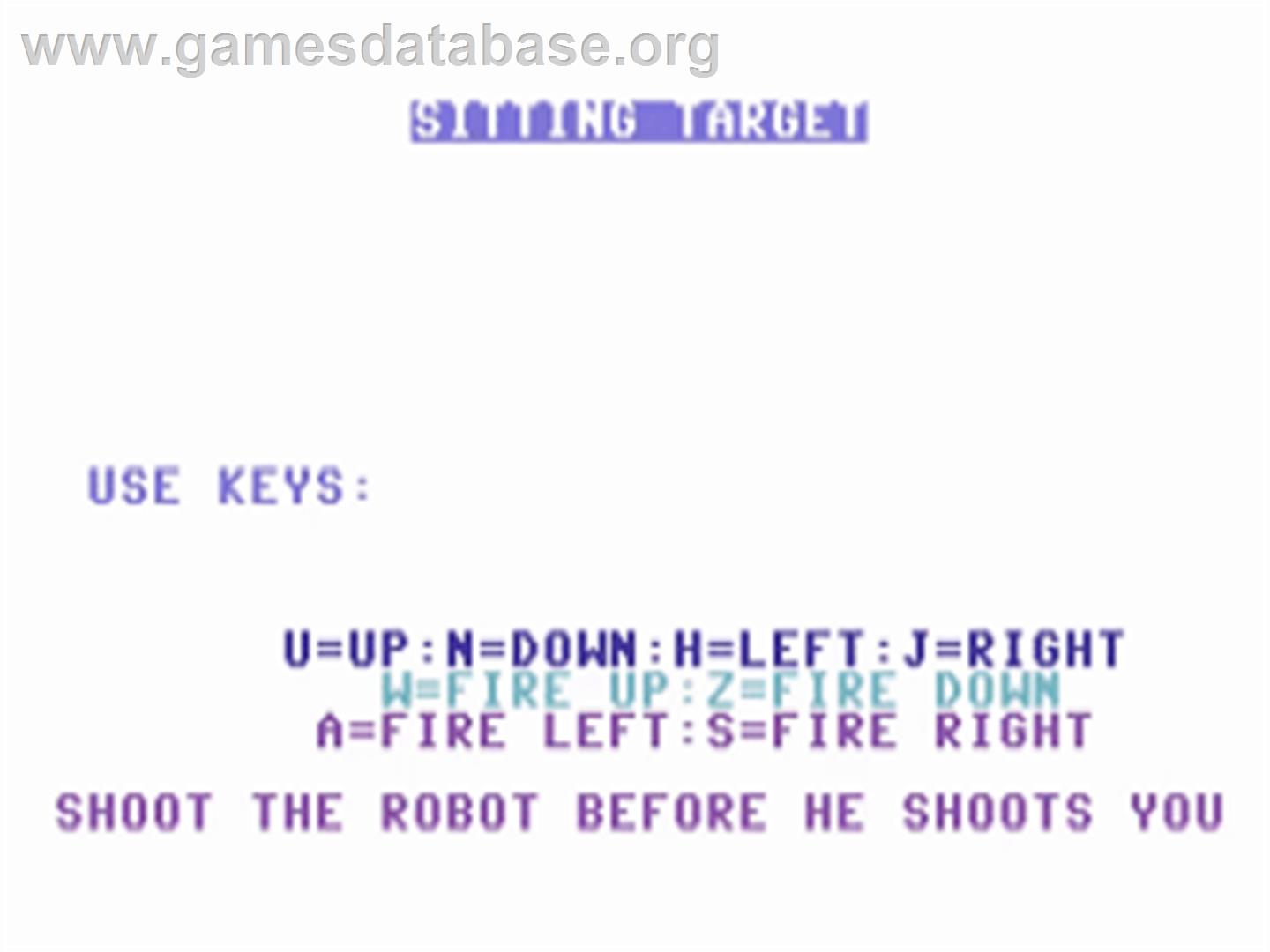 Sitting Target - Commodore 64 - Artwork - Title Screen
