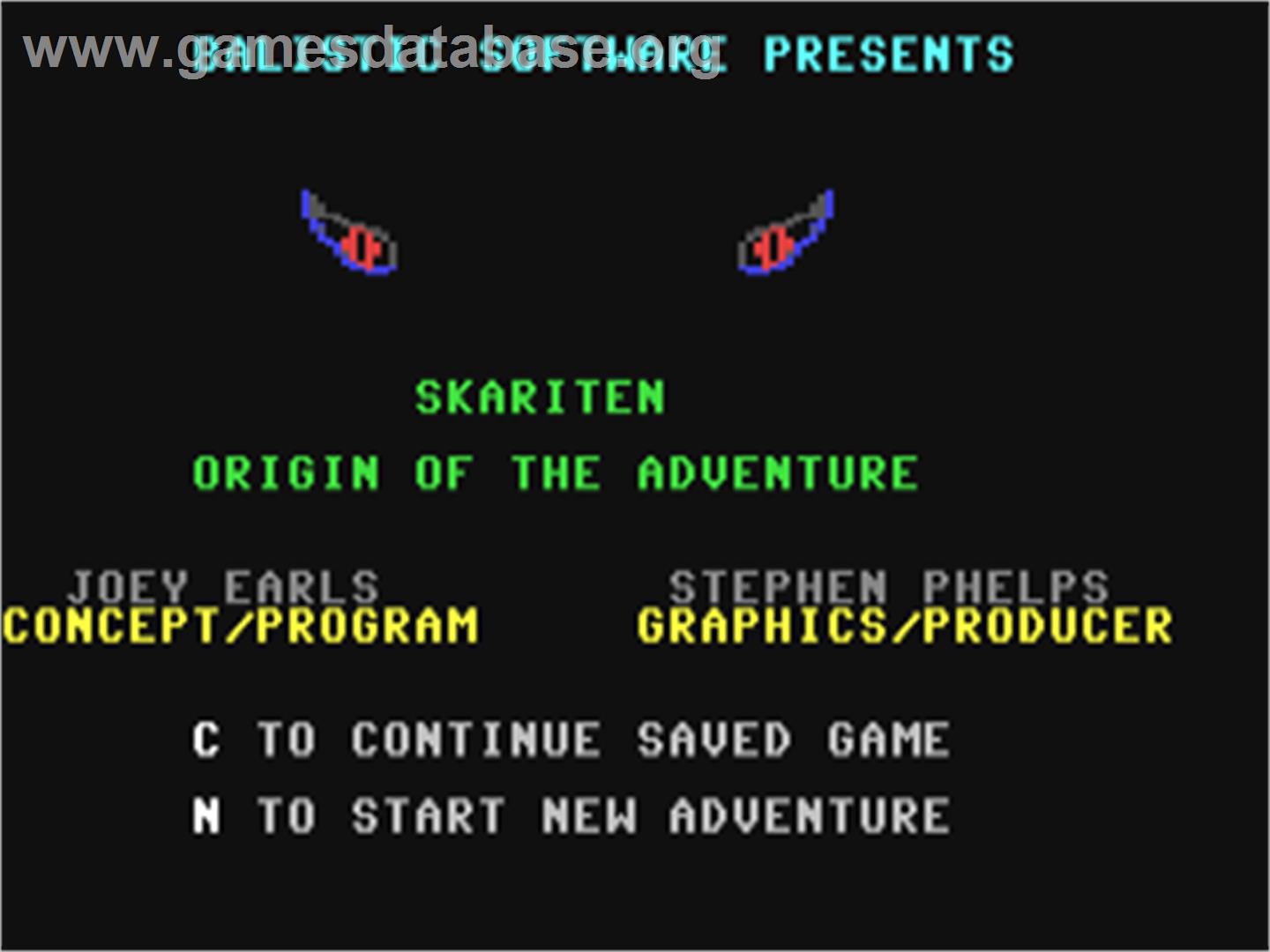 Skariten - Commodore 64 - Artwork - Title Screen