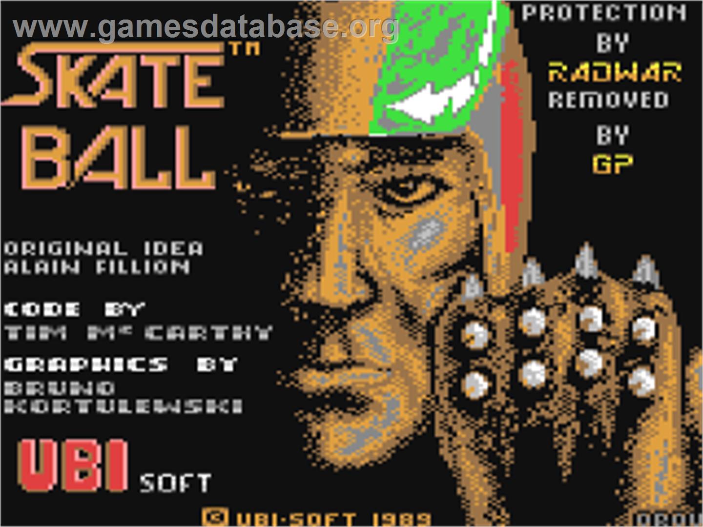 Skateball - Commodore 64 - Artwork - Title Screen