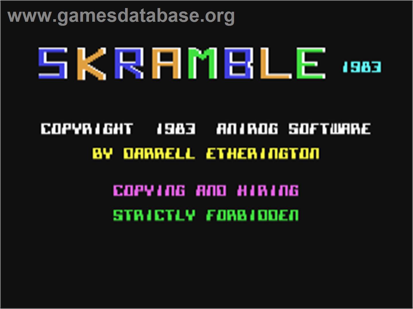 Skramble (Rabbit) - Commodore 64 - Artwork - Title Screen
