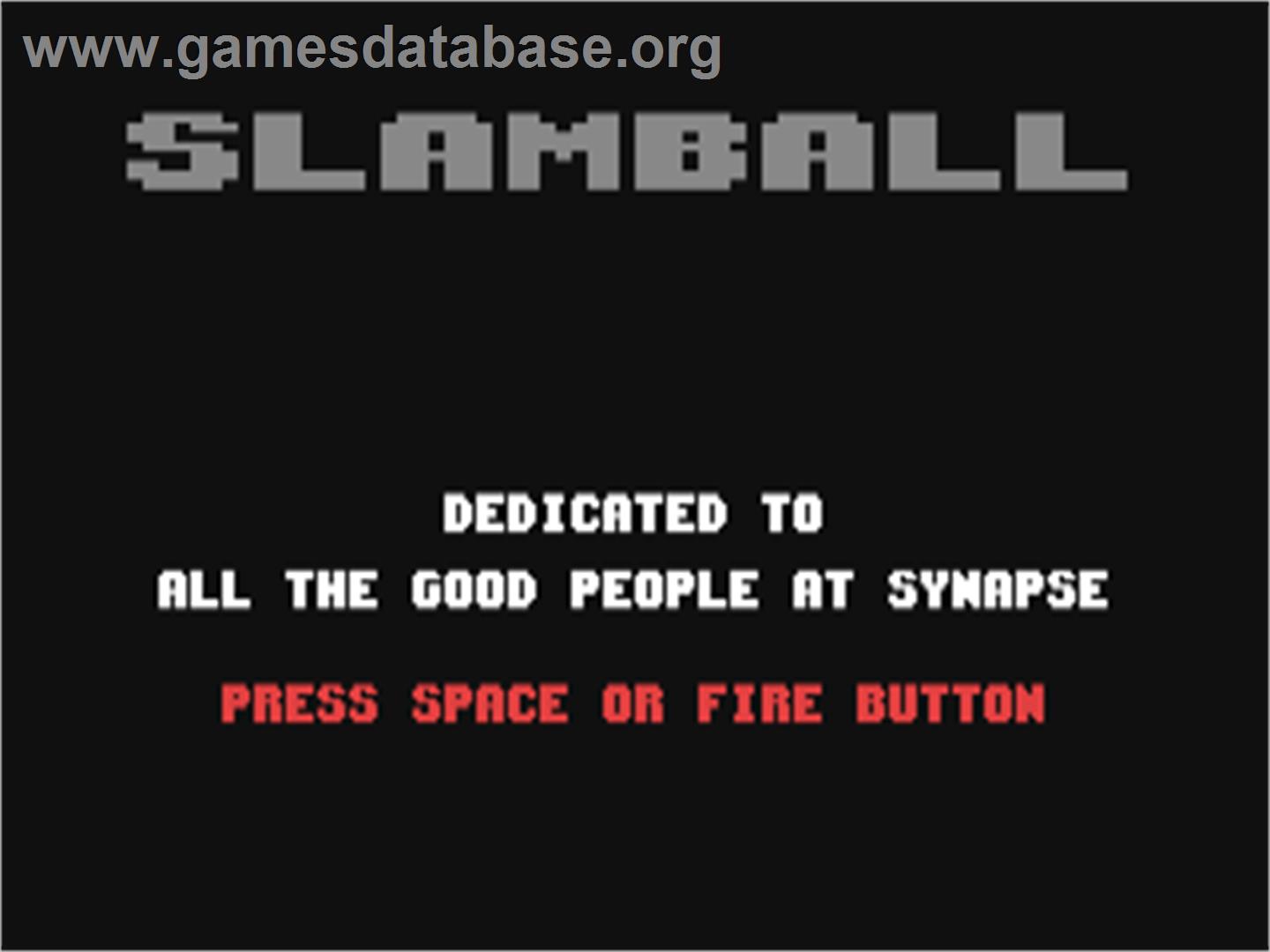 Slamball (Loadstar) - Commodore 64 - Artwork - Title Screen