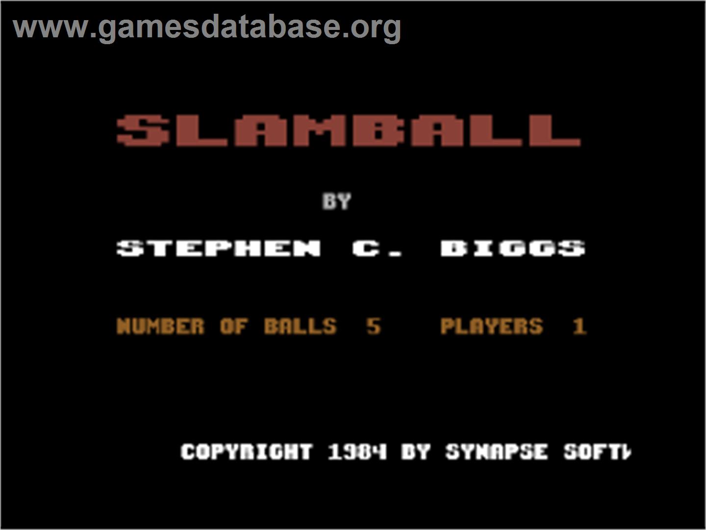 Slamball - Commodore 64 - Artwork - Title Screen