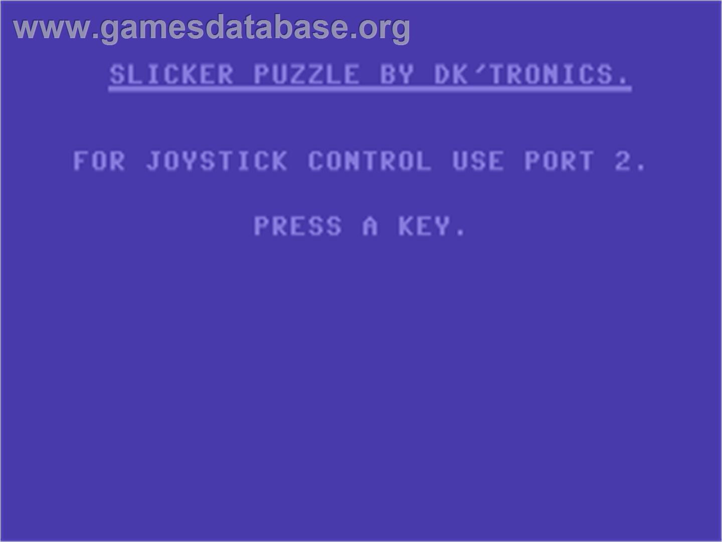 Slicker Puzzle - Commodore 64 - Artwork - Title Screen