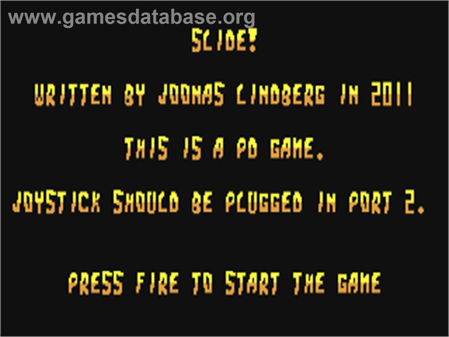 Slide (Loadstar) - Commodore 64 - Artwork - Title Screen