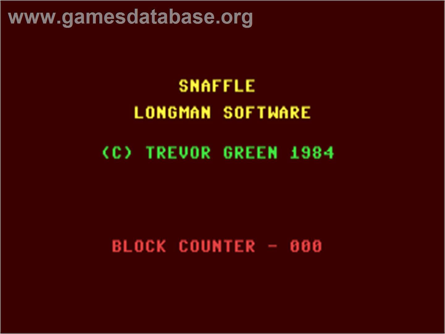 Snaffle - Commodore 64 - Artwork - Title Screen