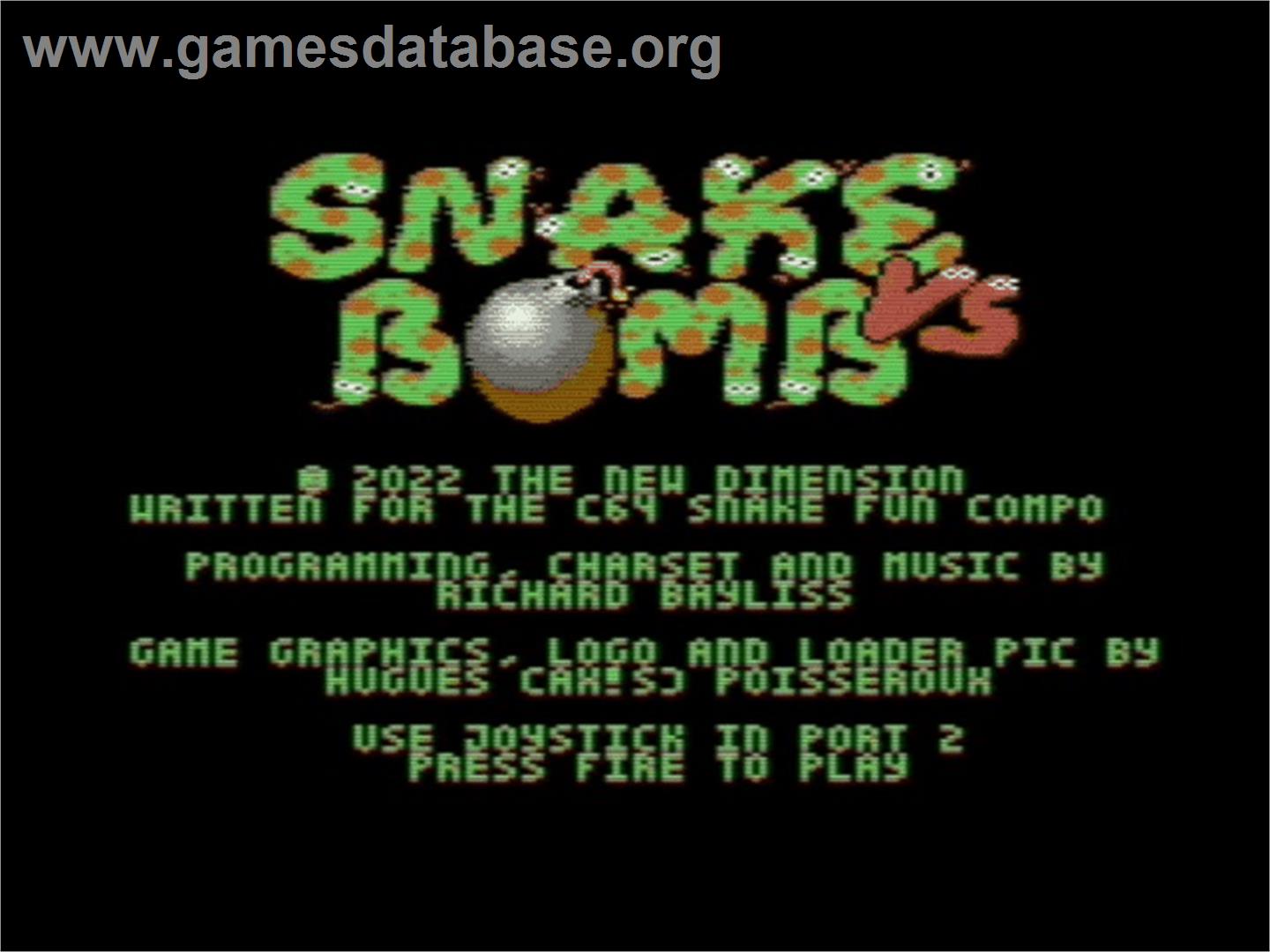 Snake Vs Bomb - Commodore 64 - Artwork - Title Screen