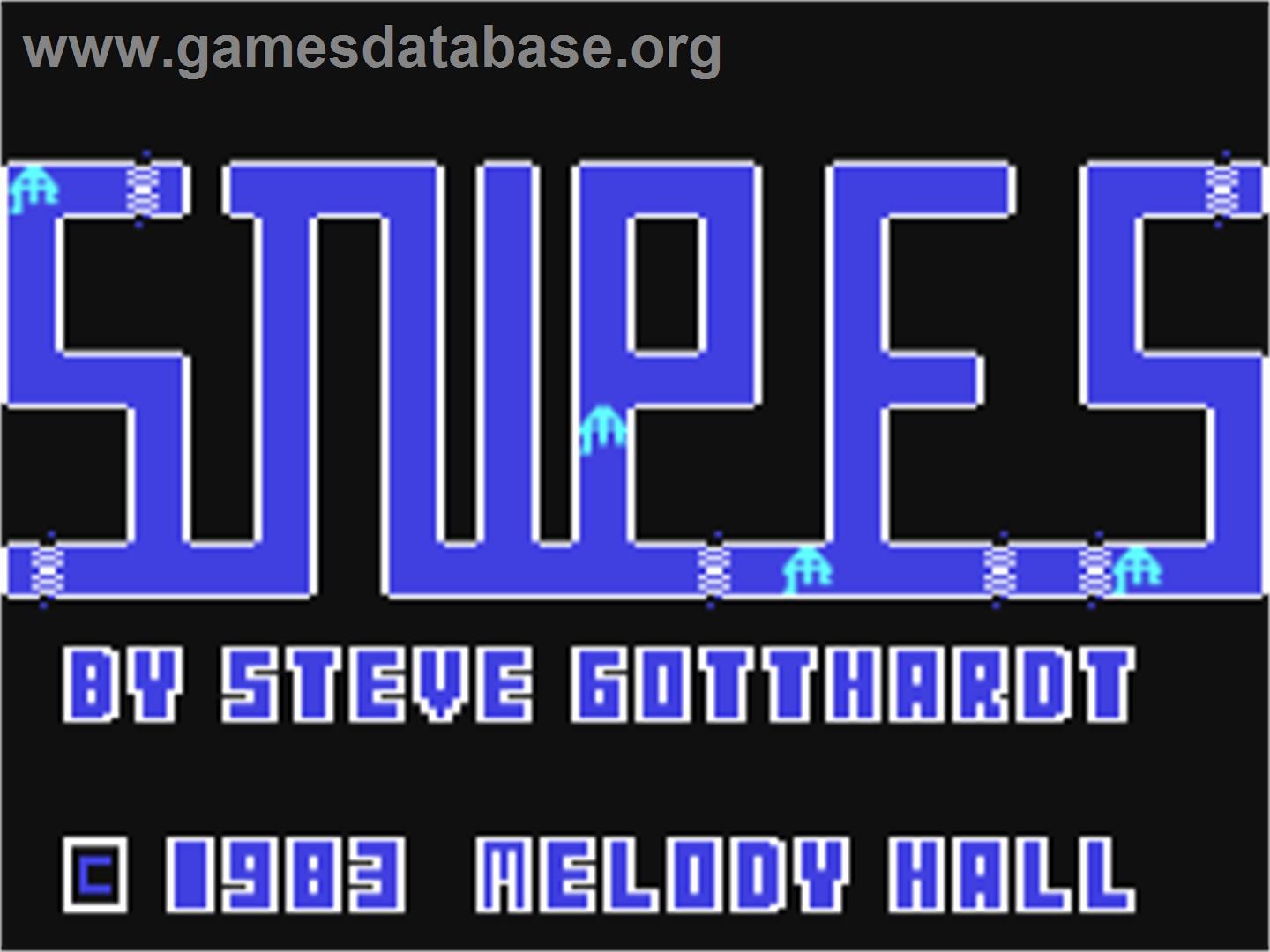 Snipes - Commodore 64 - Artwork - Title Screen