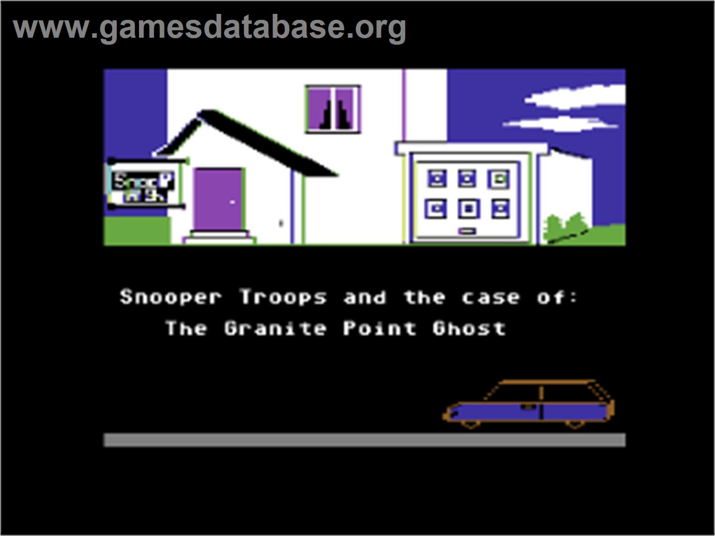 Snooper Troops: Case #2 - The Case of the Disappearing Dolphin - Commodore 64 - Artwork - Title Screen