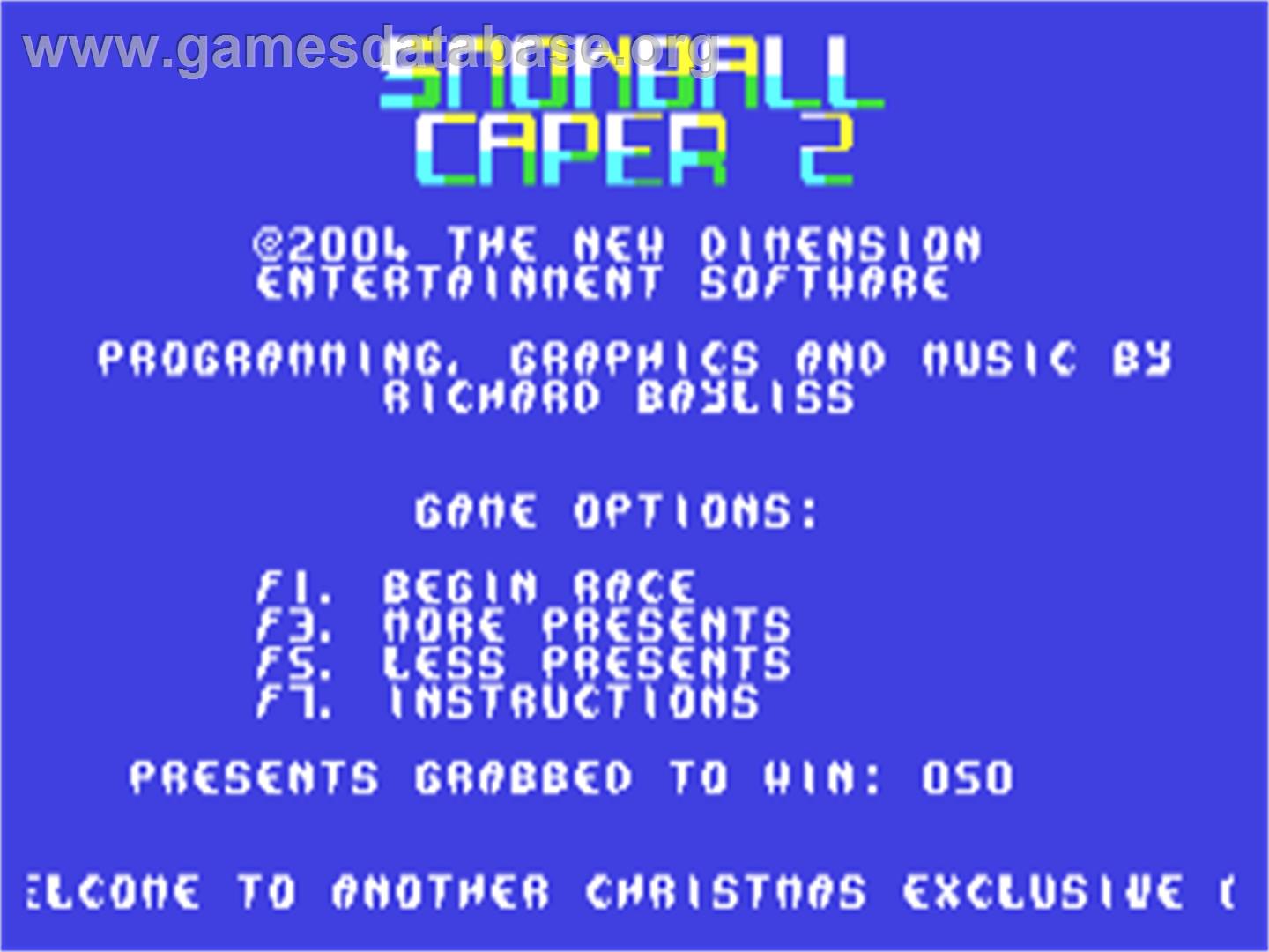 Snowball Caper 2 - Commodore 64 - Artwork - Title Screen