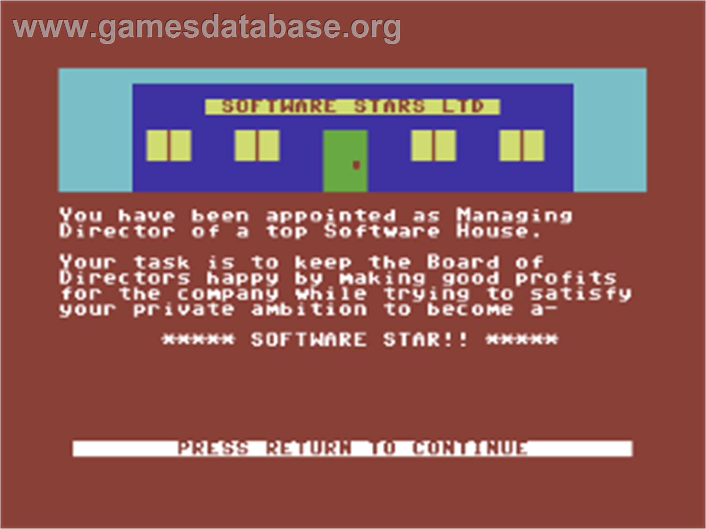 Software Star - Commodore 64 - Artwork - Title Screen