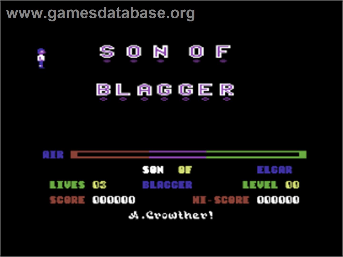 Son of Blagger - Commodore 64 - Artwork - Title Screen