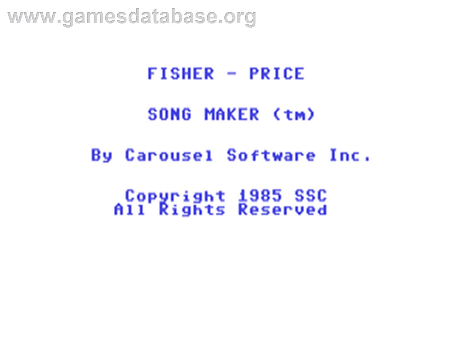 Song Maker - Commodore 64 - Artwork - Title Screen
