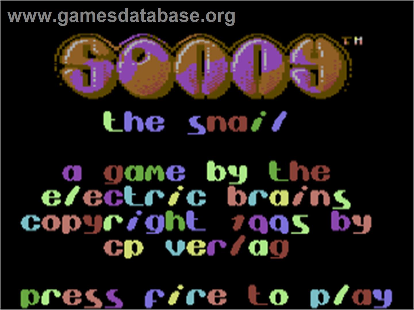 Sonny The Snail - Commodore 64 - Artwork - Title Screen