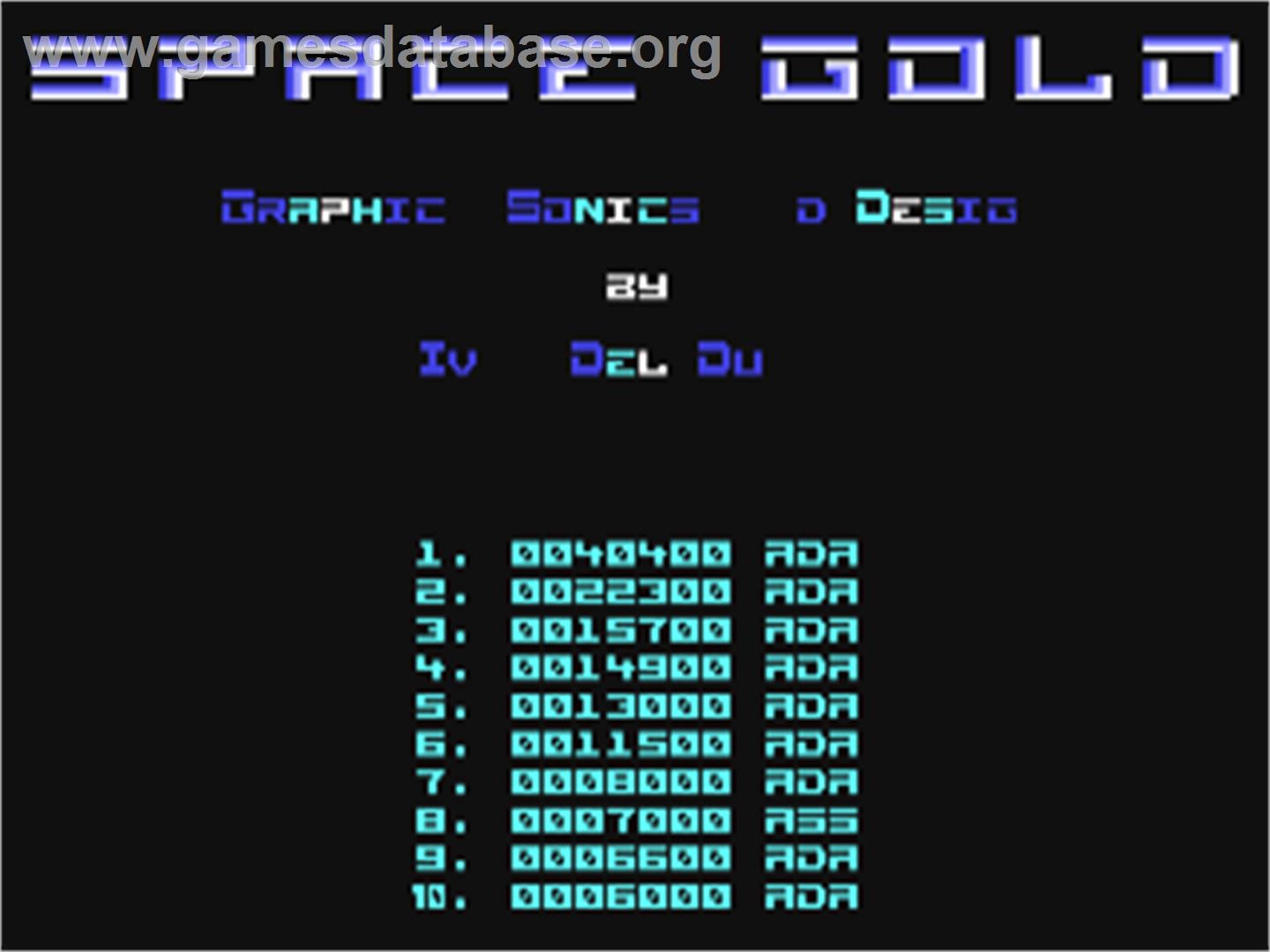 Space Gold - Commodore 64 - Artwork - Title Screen