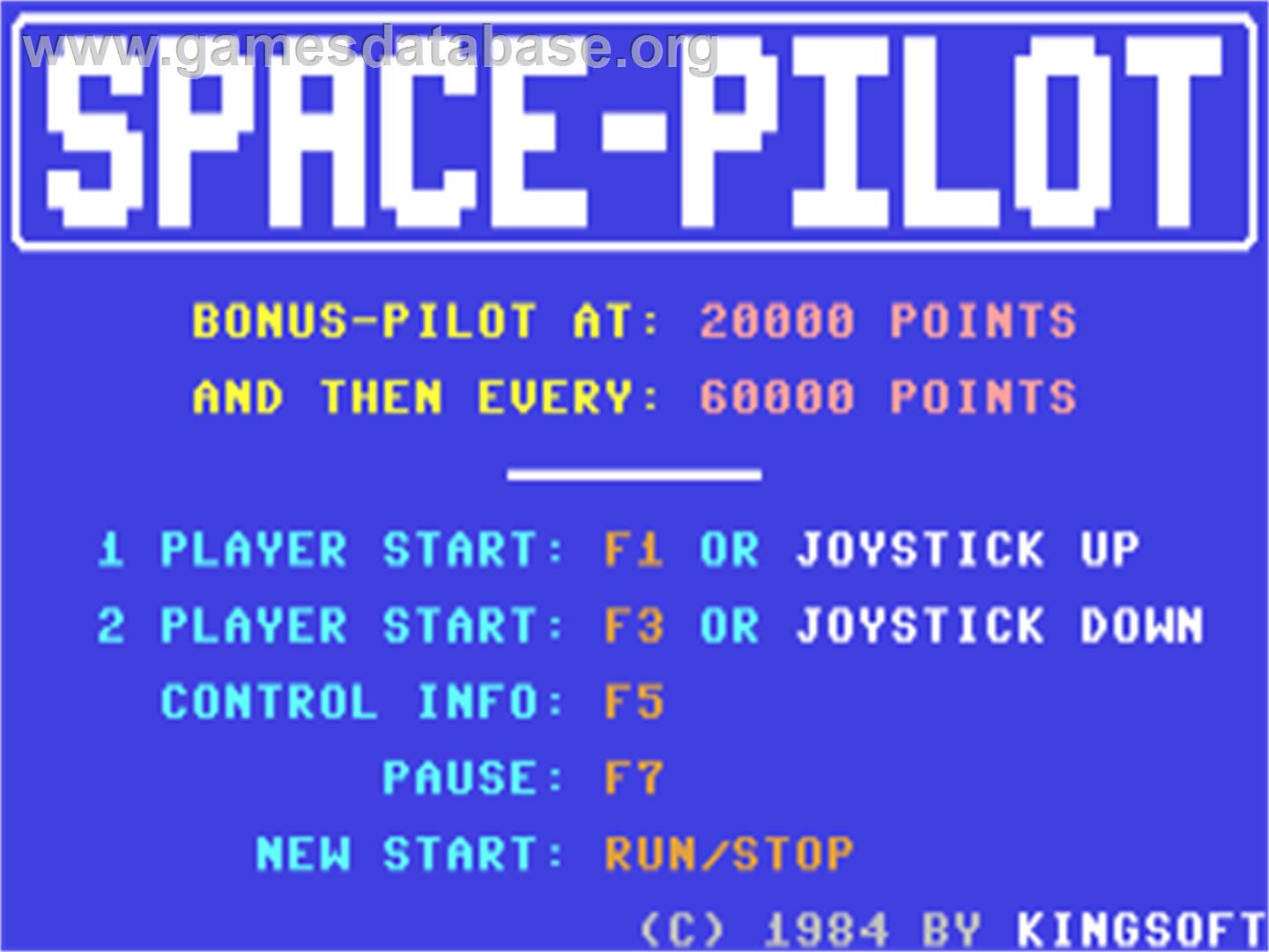 Space Pilot - Commodore 64 - Artwork - Title Screen