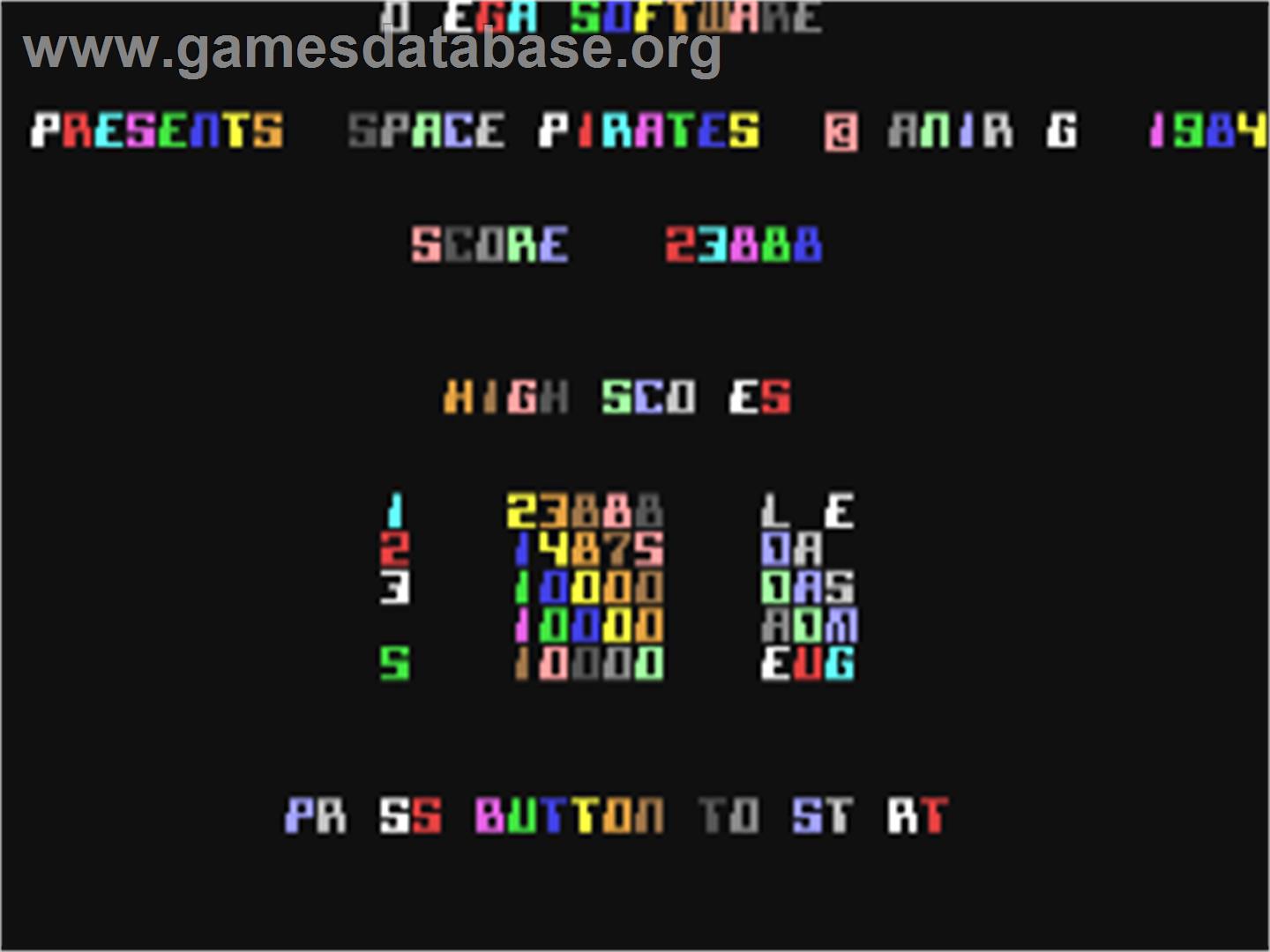 Space Pirate - Commodore 64 - Artwork - Title Screen