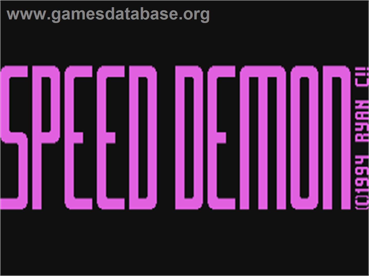 Speed Demon - Commodore 64 - Artwork - Title Screen